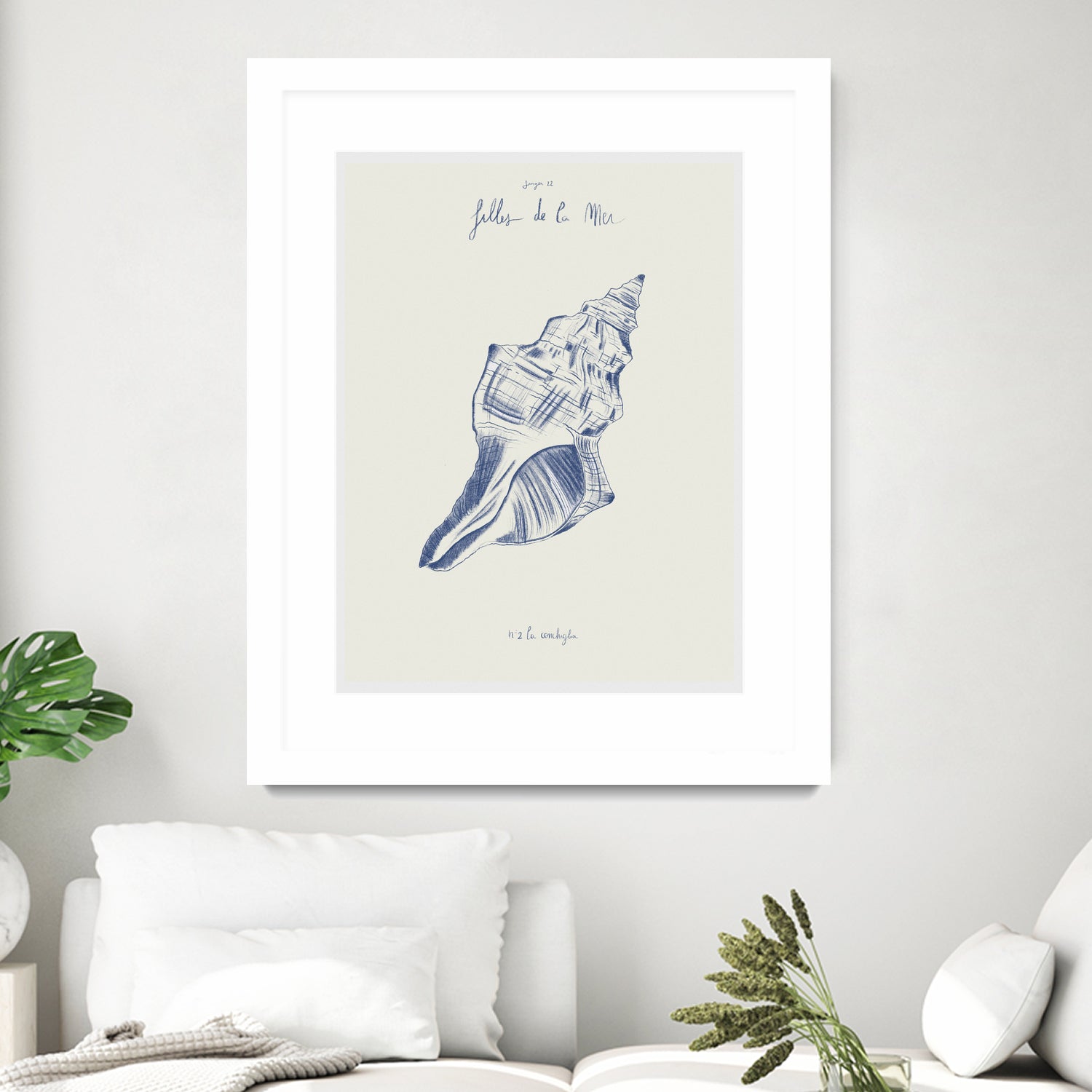 Filles de la mer n.2 - La conchiglia by Giulia Mora on GIANT ART - blue costal  mora