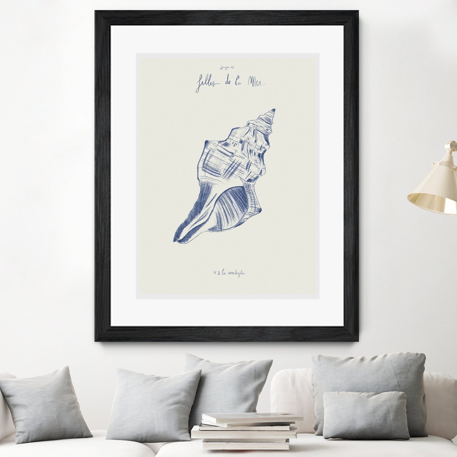 Filles de la mer n.2 - La conchiglia by Giulia Mora on GIANT ART - blue costal  mora