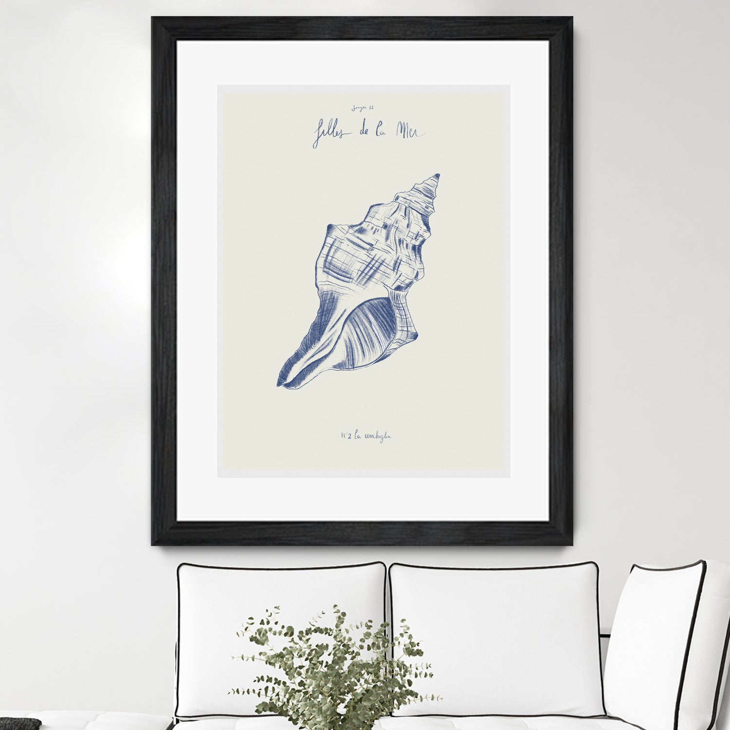 Filles de la mer n.2 - La conchiglia by Giulia Mora on GIANT ART - blue costal  mora