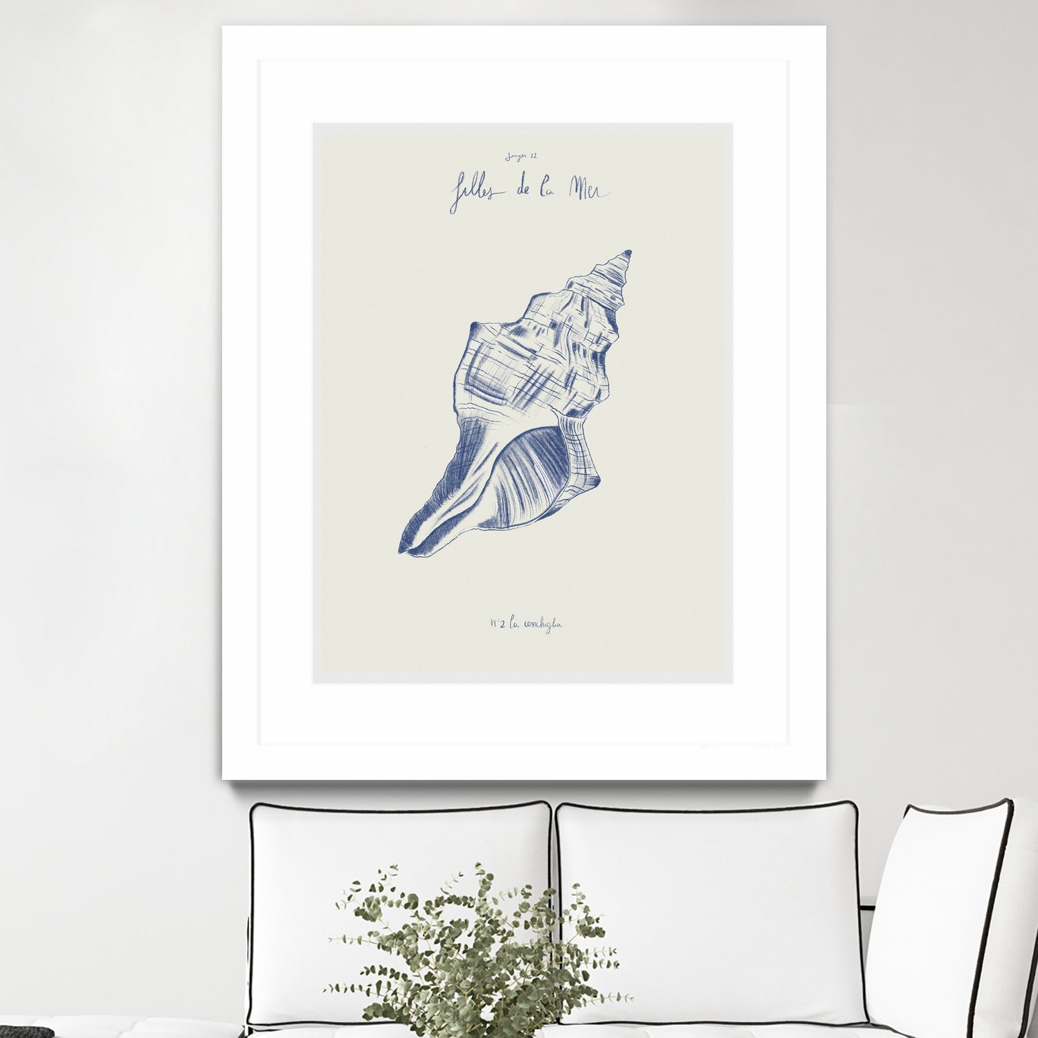 Filles de la mer n.2 - La conchiglia by Giulia Mora on GIANT ART - blue costal  mora