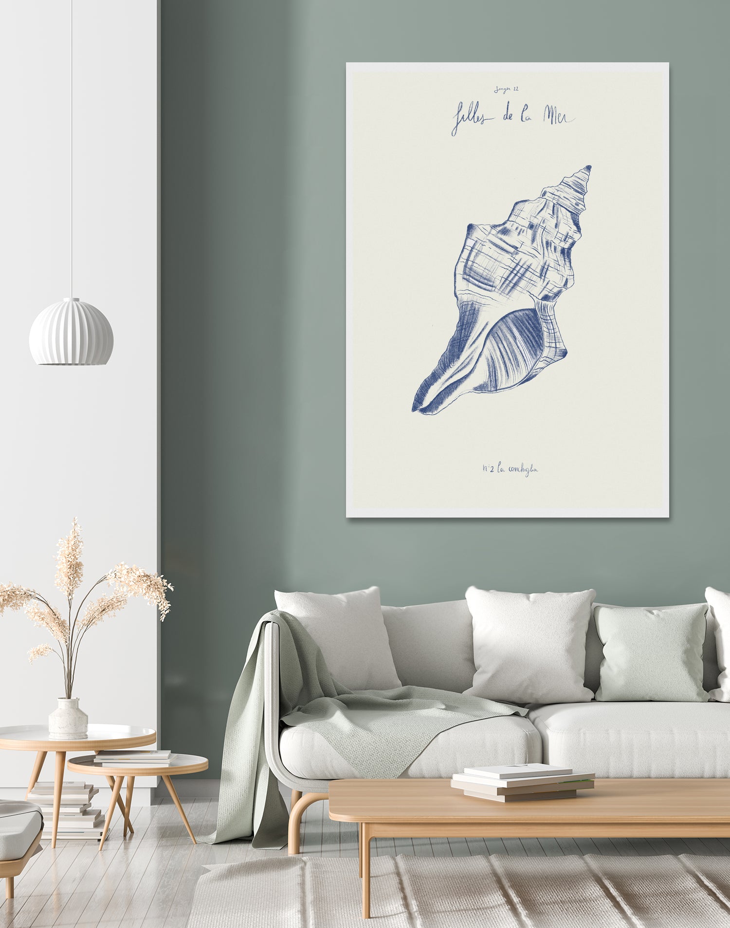Filles de la mer n.2 - La conchiglia by Giulia Mora on GIANT ART - blue costal  mora