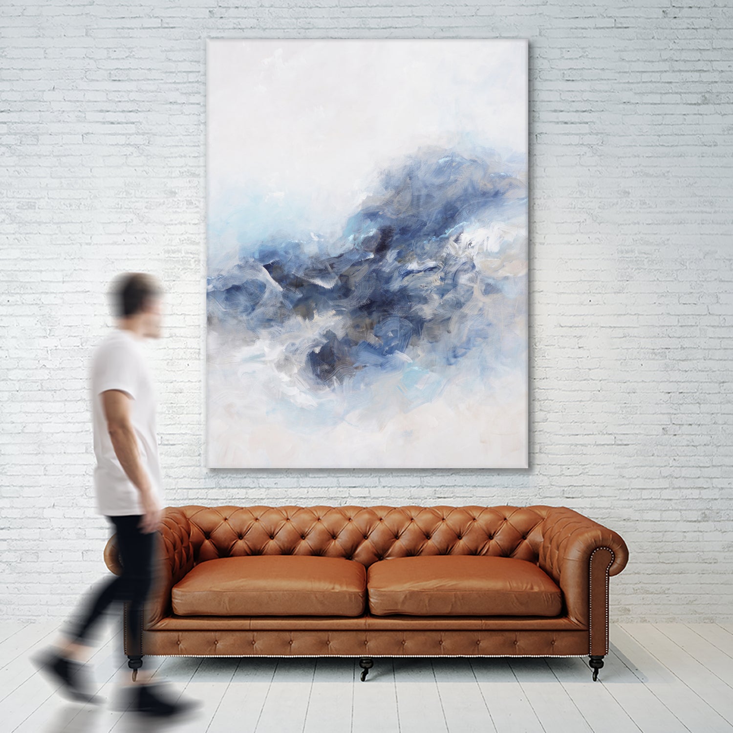 Expressionist Blue Abstract by Francoise Wattre on GIANT ART - paintings abstract art