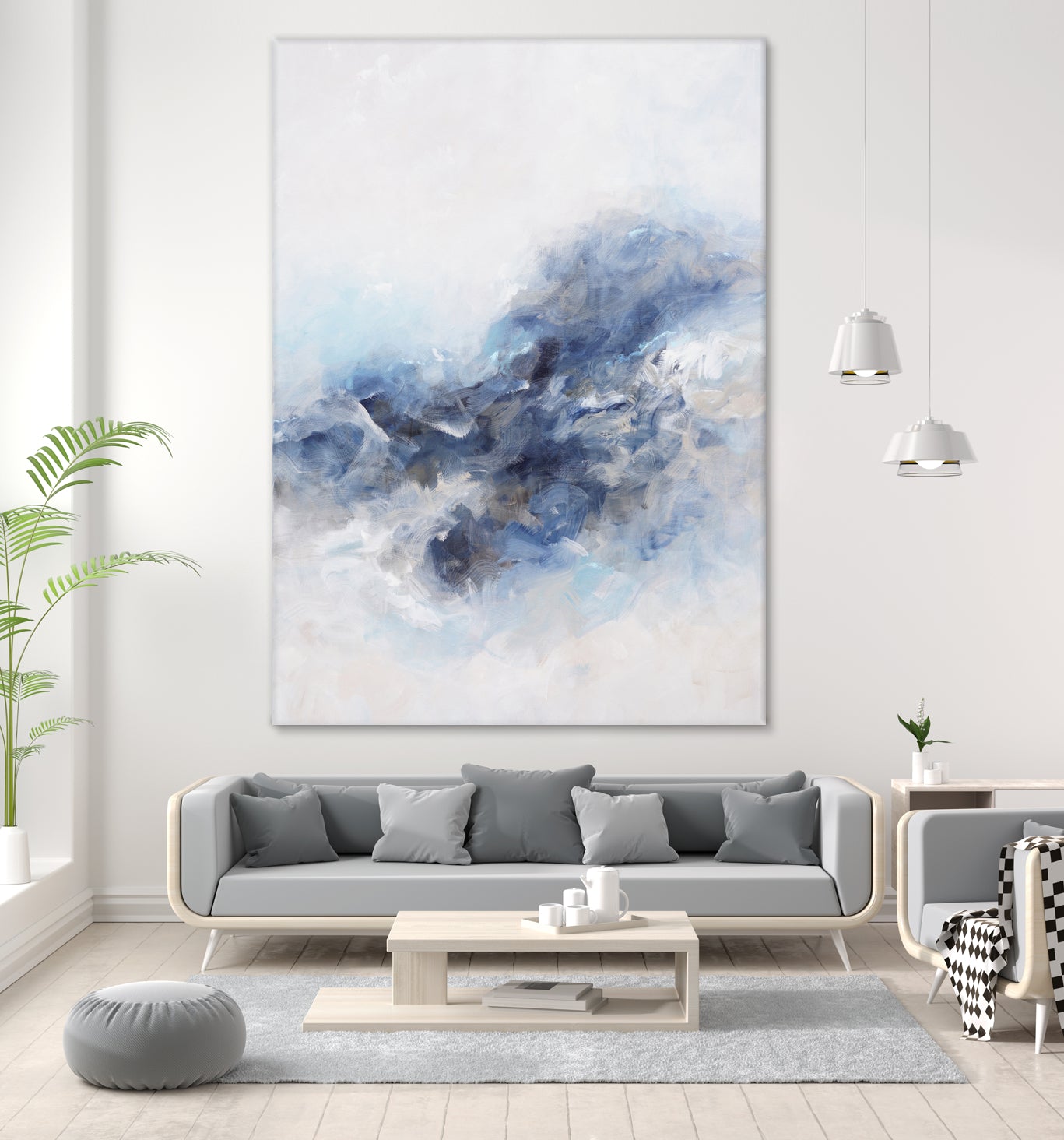Expressionist Blue Abstract by Francoise Wattre on GIANT ART - paintings abstract art