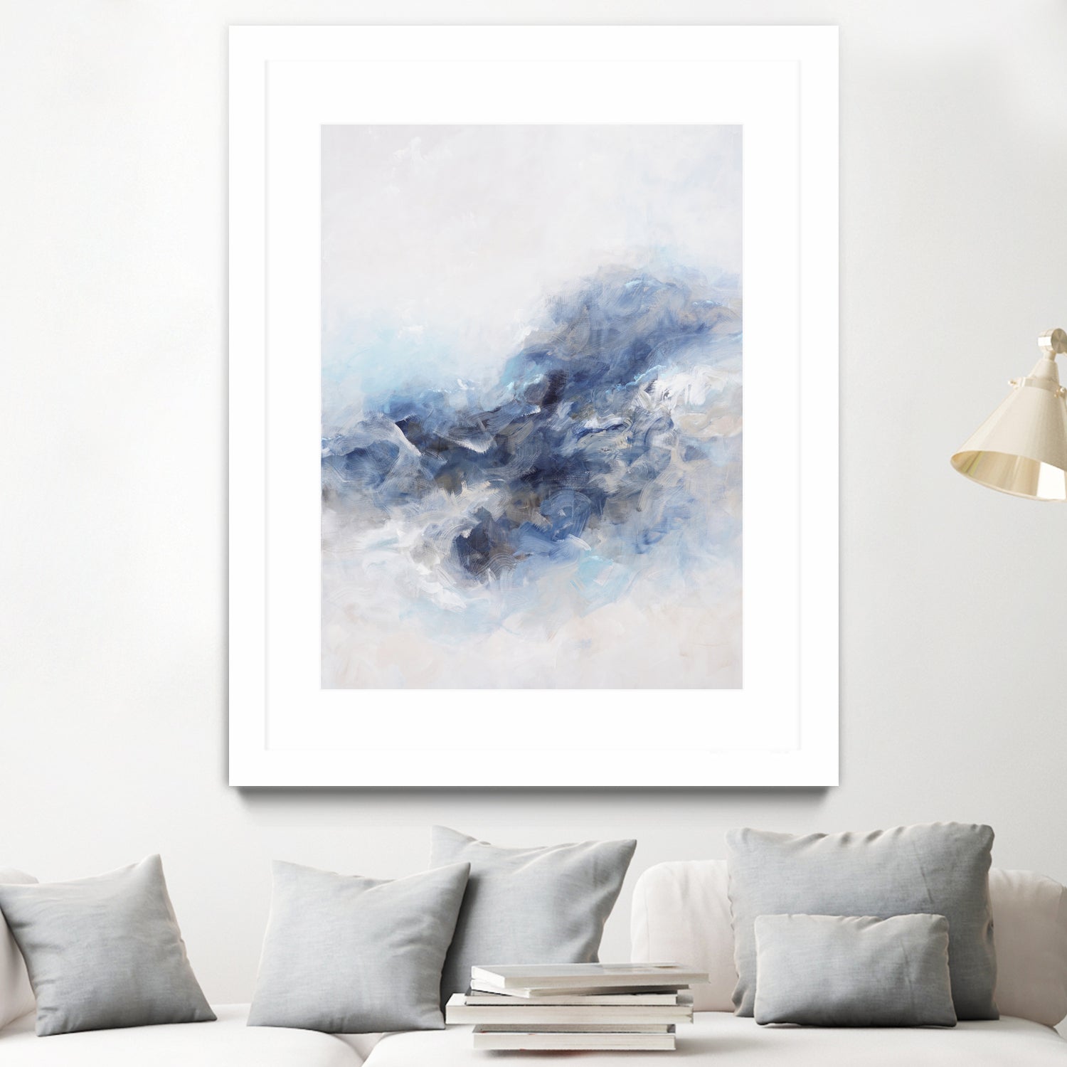 Expressionist Blue Abstract by Francoise Wattre on GIANT ART - paintings abstract art