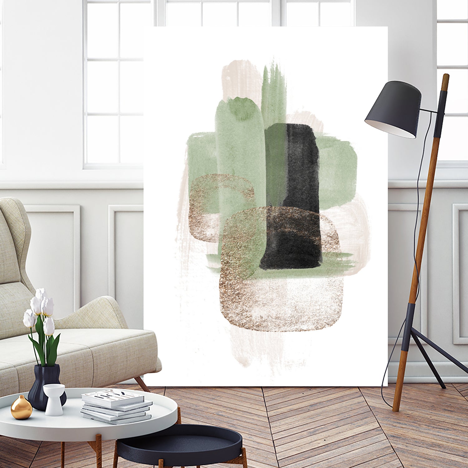 Simple Green-3 by Sally Ann Moss on GIANT ART - geometric geometric geometric