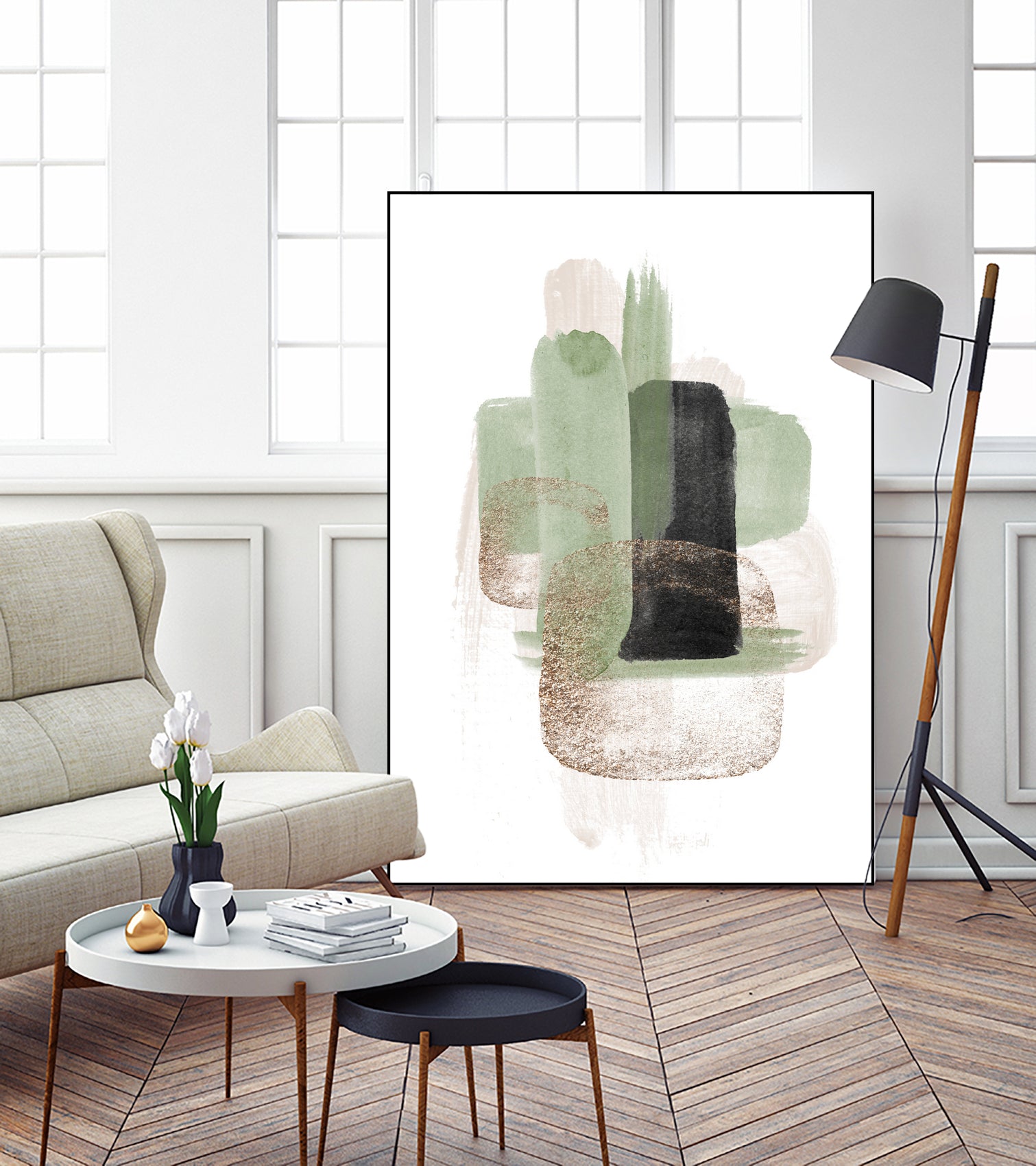 Simple Green-3 by Sally Ann Moss on GIANT ART - geometric geometric geometric