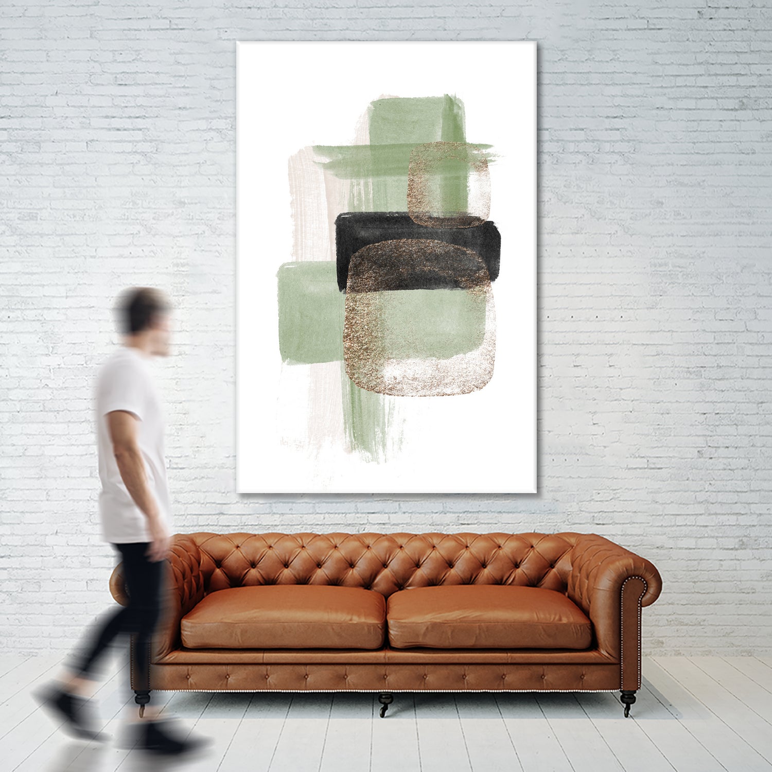 Simple Green-2 by Sally Ann Moss on GIANT ART - geometric geometric geometric