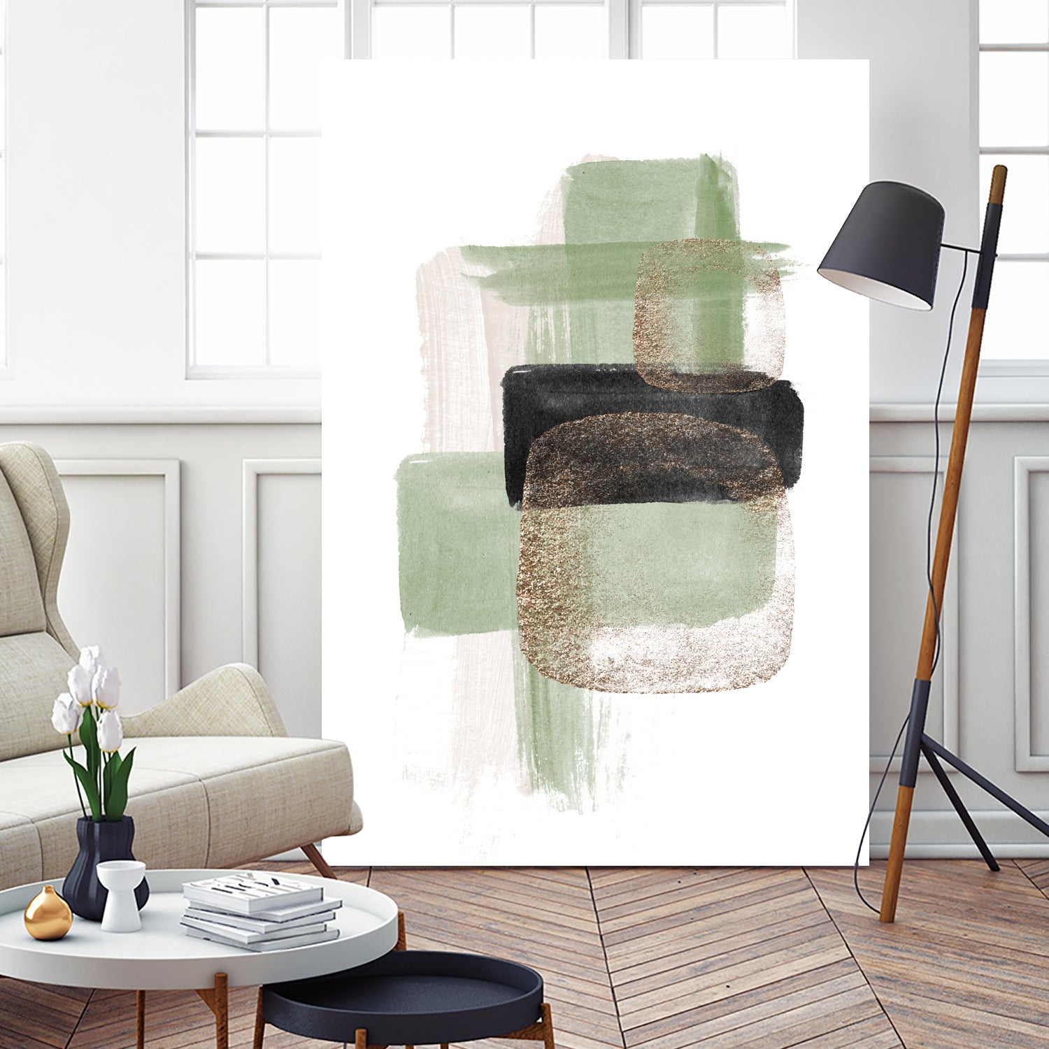 Simple Green-2 by Sally Ann Moss on GIANT ART - geometric geometric geometric