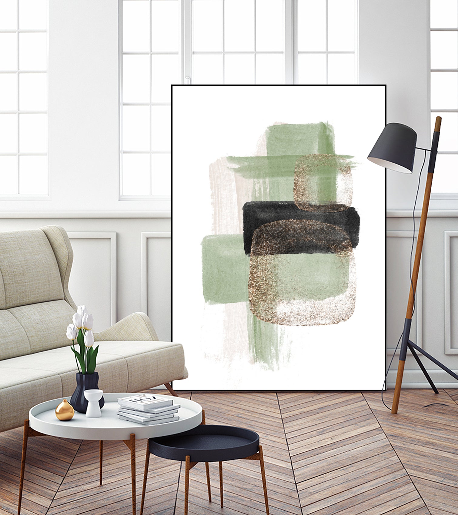 Simple Green-2 by Sally Ann Moss on GIANT ART - geometric geometric geometric