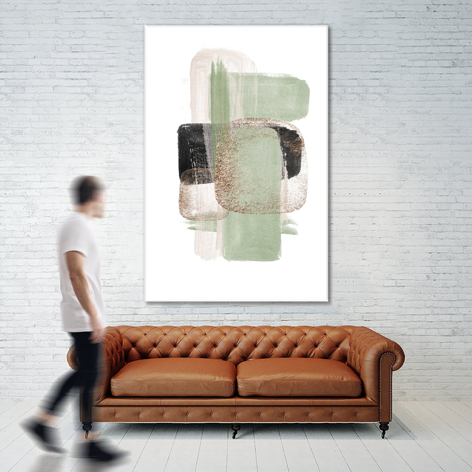 Simple Green-1 by Sally Ann Moss on GIANT ART - abstract geometric abstract