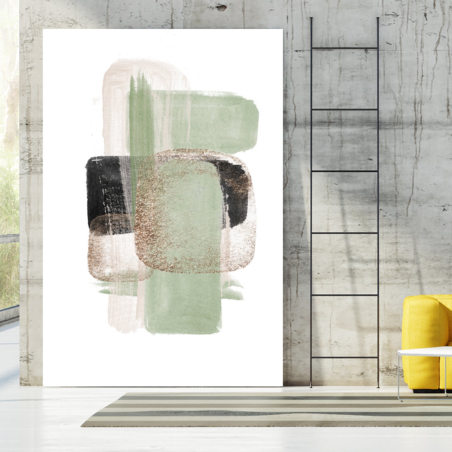 Simple Green-1 by Sally Ann Moss on GIANT ART - abstract geometric abstract