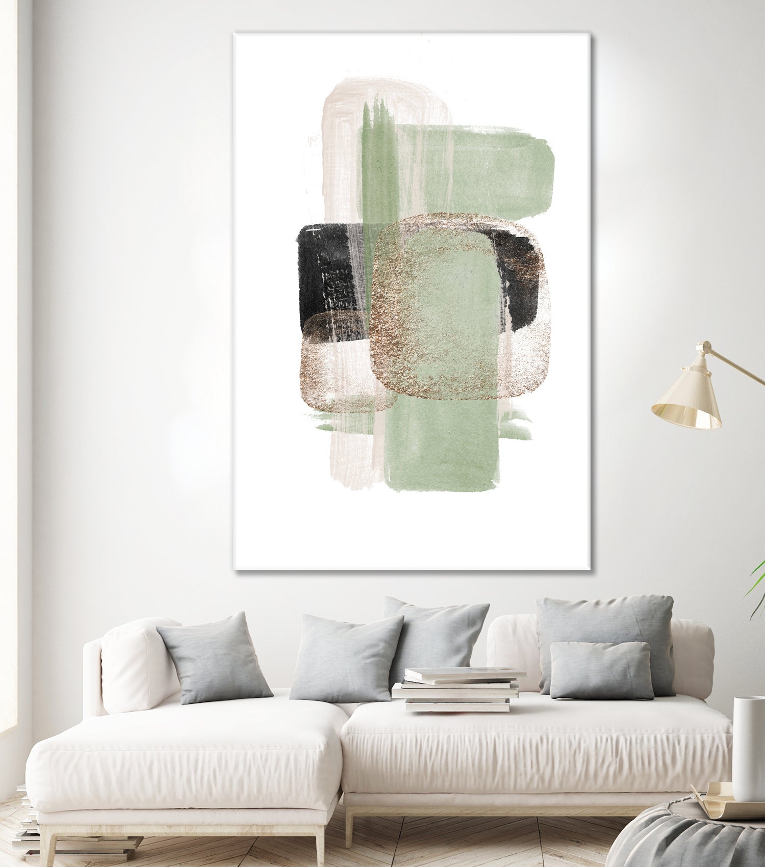 Simple Green-1 by Sally Ann Moss on GIANT ART - abstract geometric abstract
