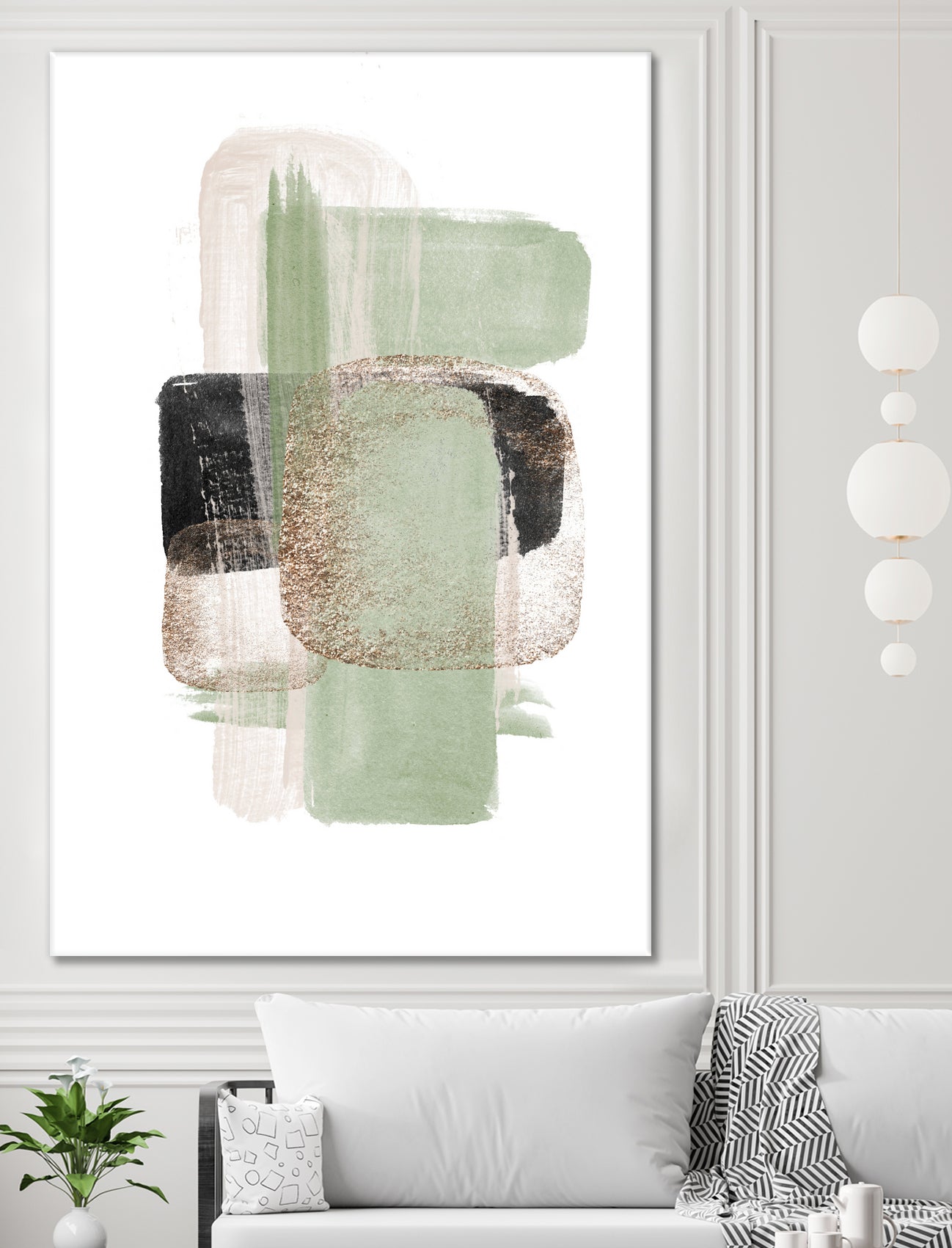 Simple Green-1 by Sally Ann Moss on GIANT ART - abstract geometric abstract