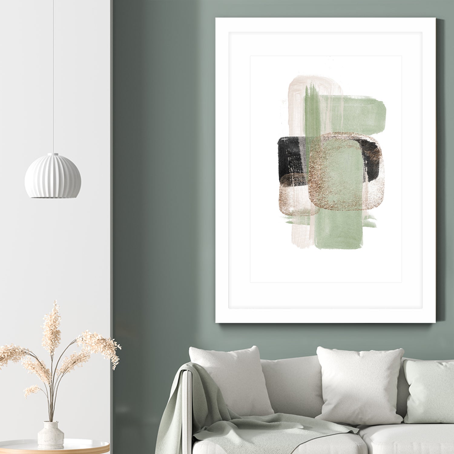 Simple Green-1 by Sally Ann Moss on GIANT ART - abstract geometric abstract