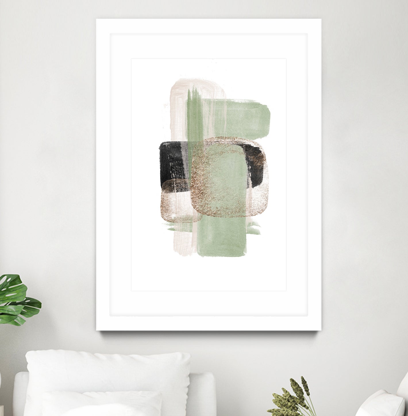 Simple Green-1 by Sally Ann Moss on GIANT ART - abstract geometric abstract