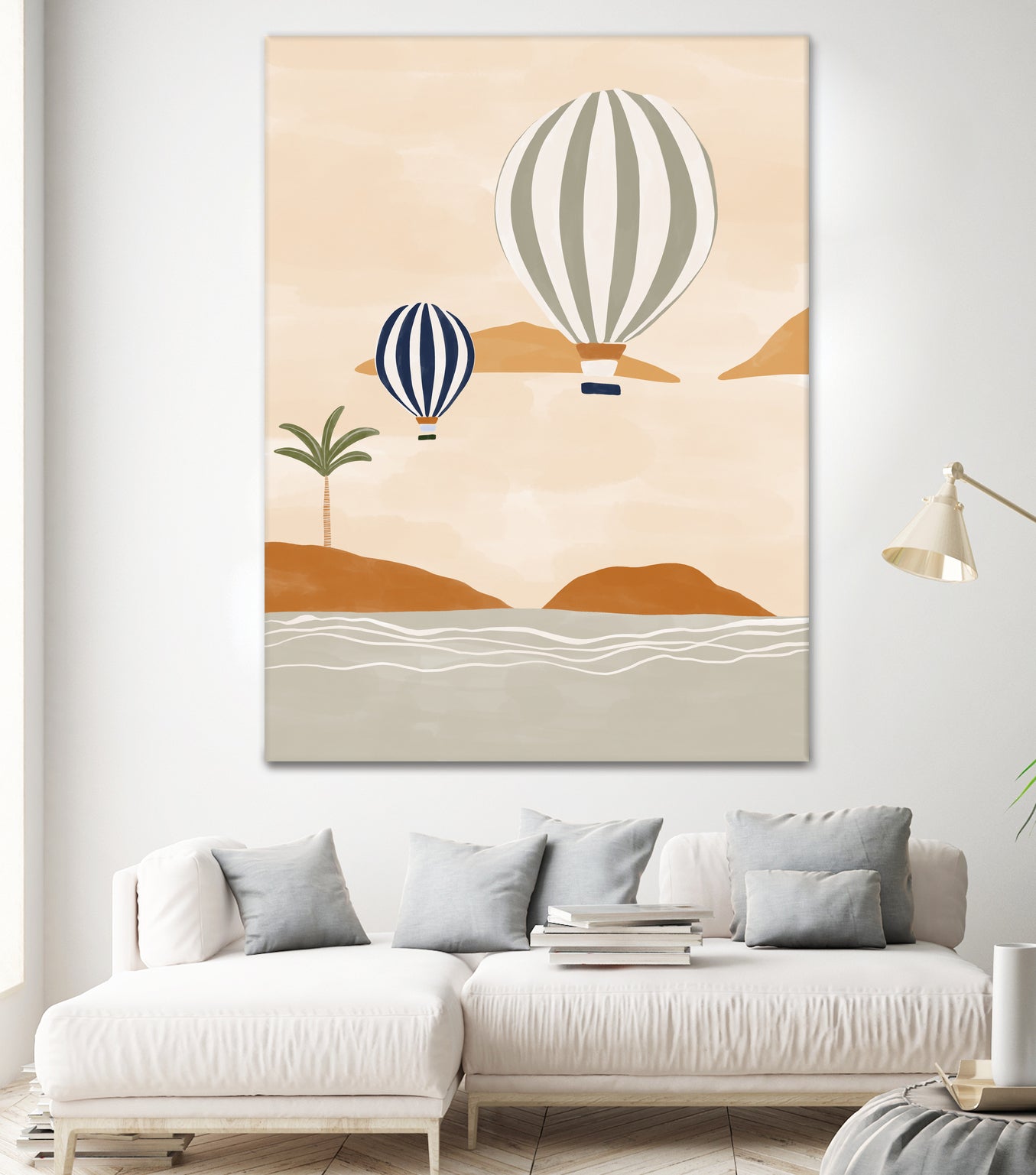 Airballoons In Dessert by Ivy on GIANT ART - illustration hot air balloon