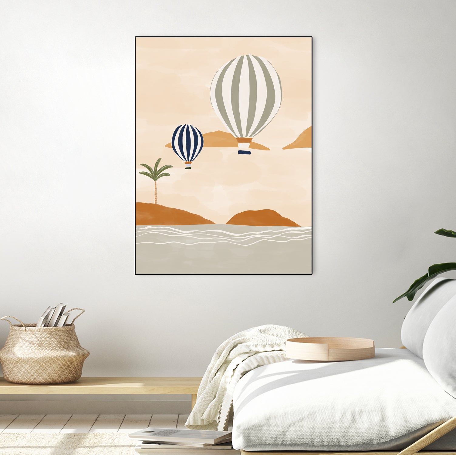 Airballoons In Dessert by Ivy on GIANT ART - illustration hot air balloon