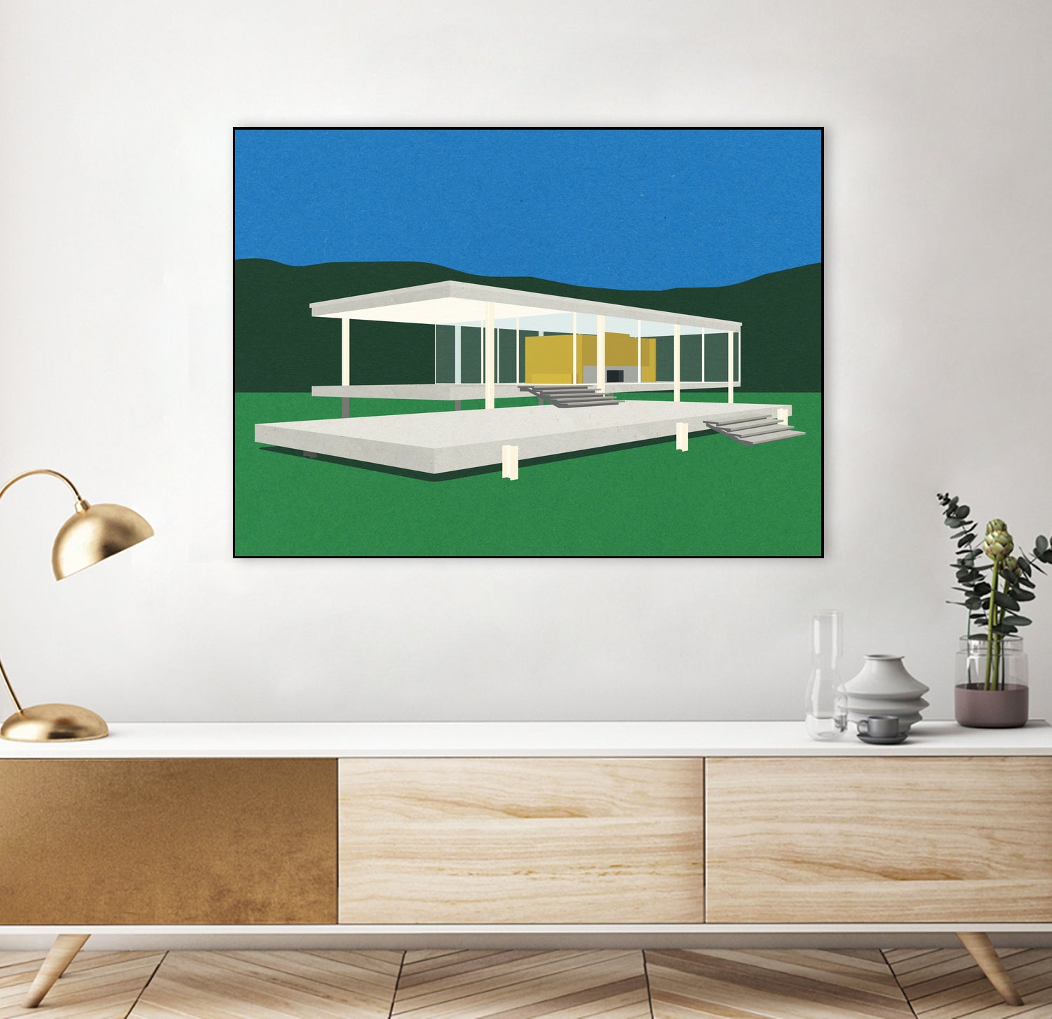 Ludwig Mies Van Der Rohe Farnsworth House by Rosi on GIANT ART - illustration rosi feist
