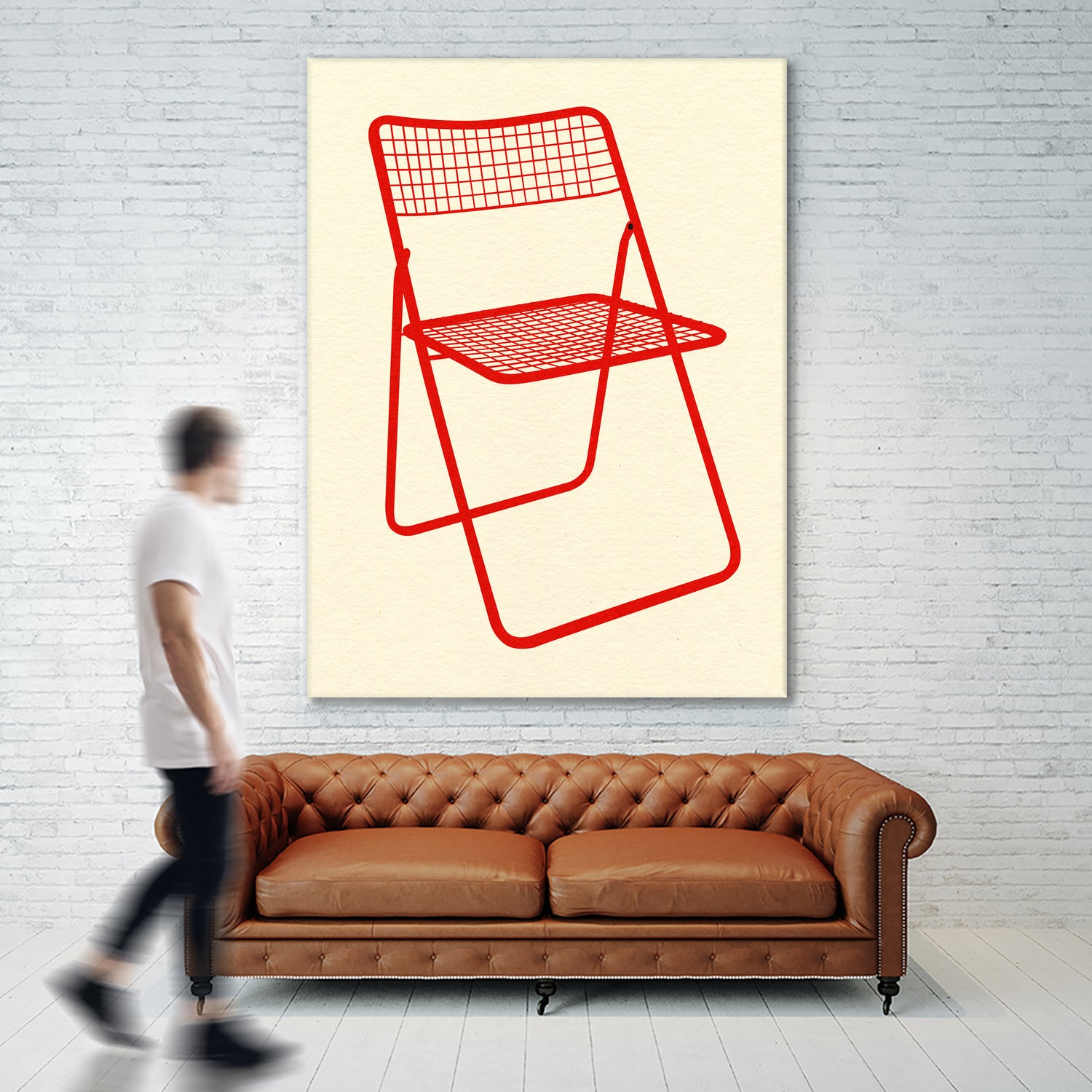 Ted Net Chair Red by Rosi on GIANT ART - illustration ikea
