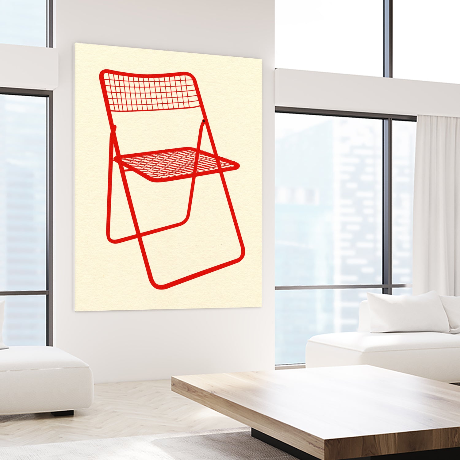 Ted Net Chair Red by Rosi on GIANT ART - illustration ikea