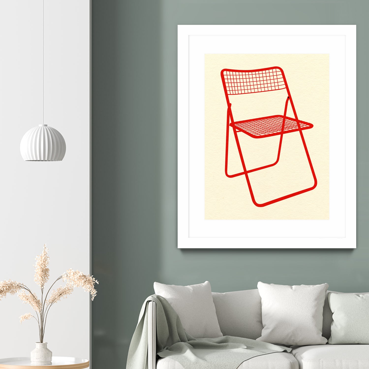 Ted Net Chair Red by Rosi on GIANT ART - illustration ikea