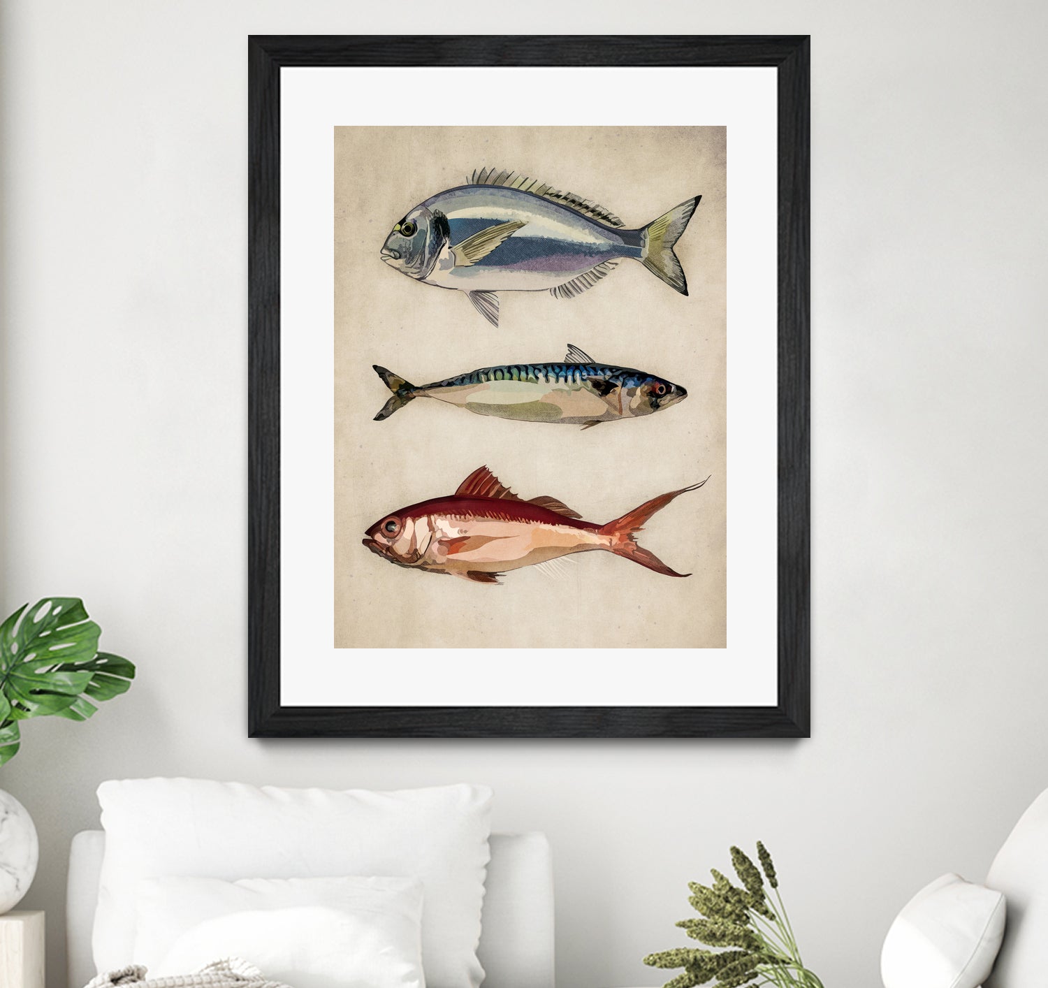 Trio of Ocean Life by Emel Tunaboylu on GIANT ART - animals vintage fish illustration