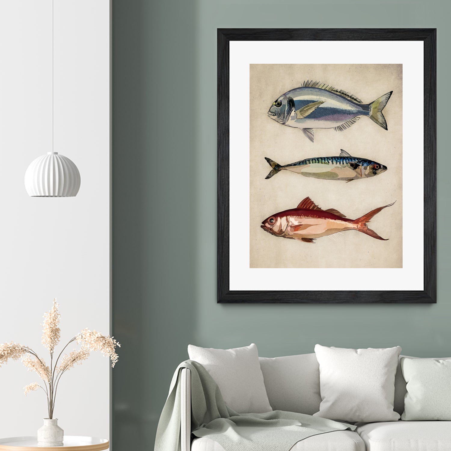 Trio of Ocean Life by Emel Tunaboylu on GIANT ART - animals vintage fish illustration