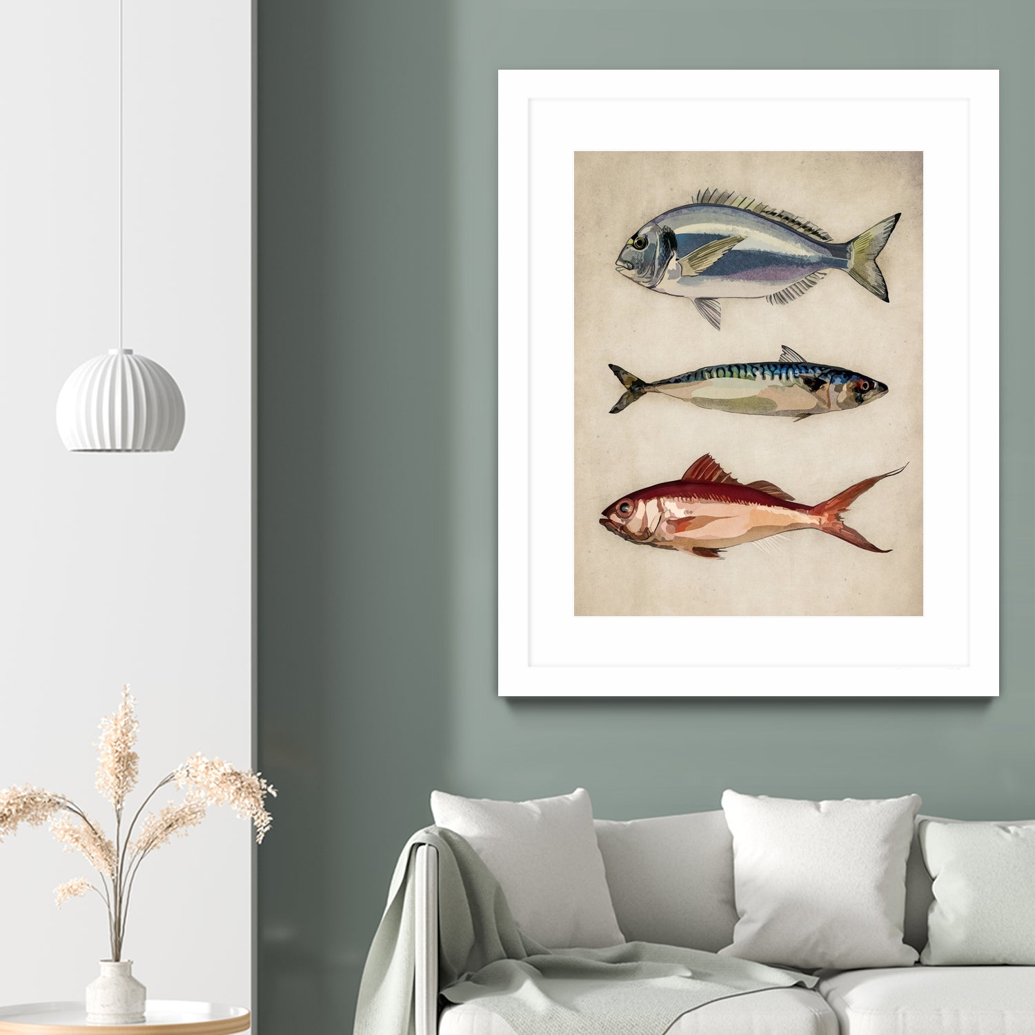Trio of Ocean Life by Emel Tunaboylu on GIANT ART - animals vintage fish illustration