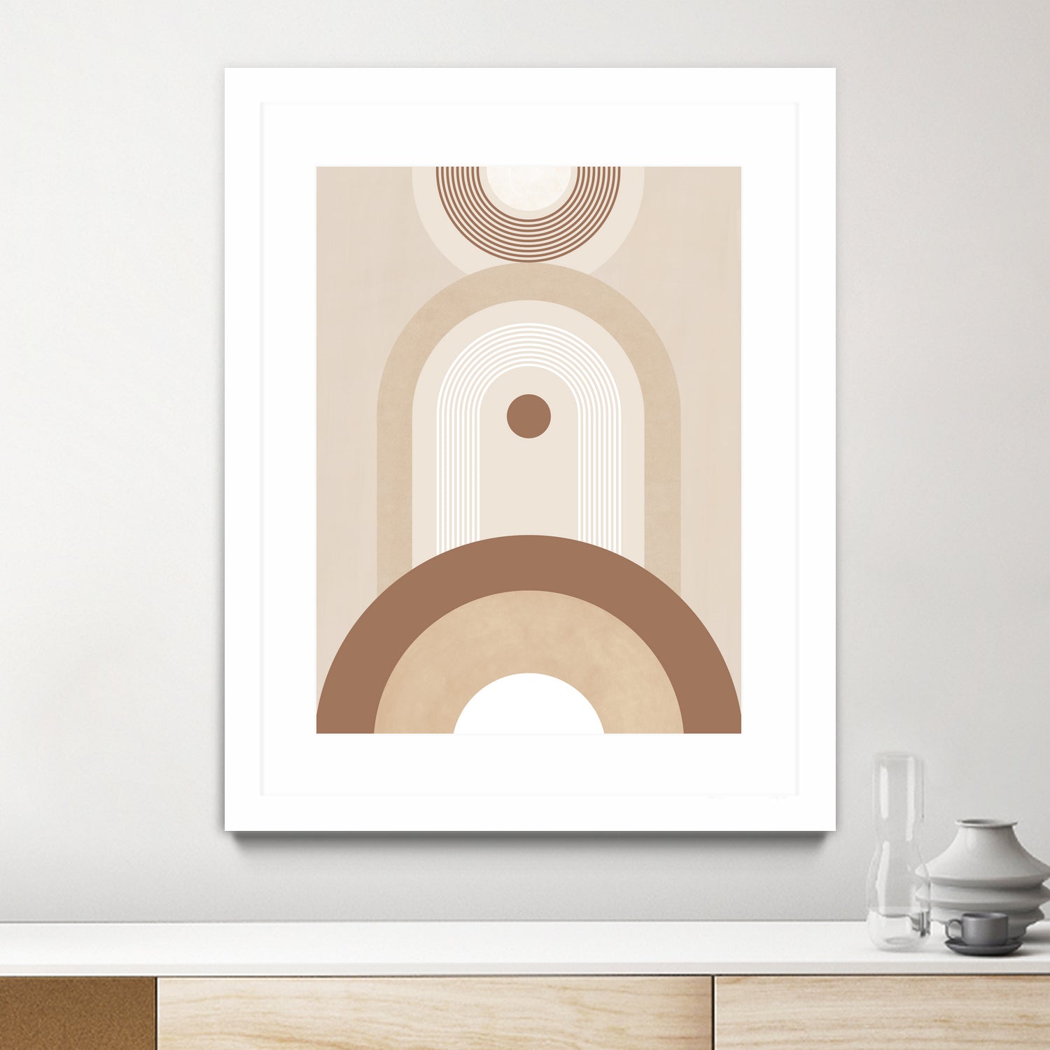 Beige Mid Century Poster by Elena Ristova on GIANT ART - abstract abstract