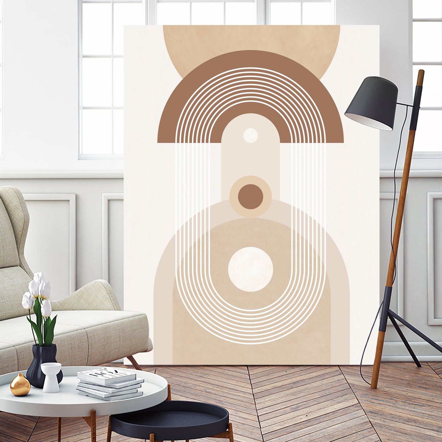 Beige Mid Century Poster by Elena Ristova on GIANT ART - abstract abstract