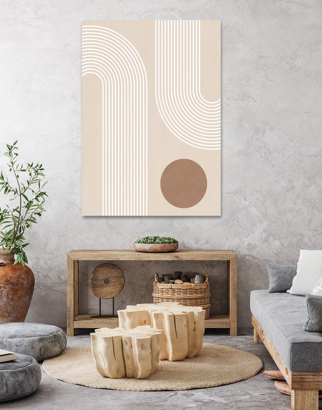 Beige Arc Poster by Elena Ristova on GIANT ART - abstract abstract