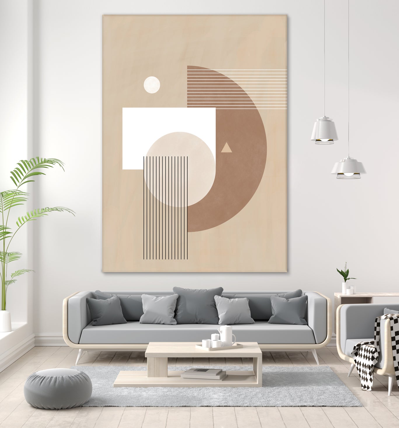 Neutral Semicircles Poster by Elena Ristova on GIANT ART - abstract abstract