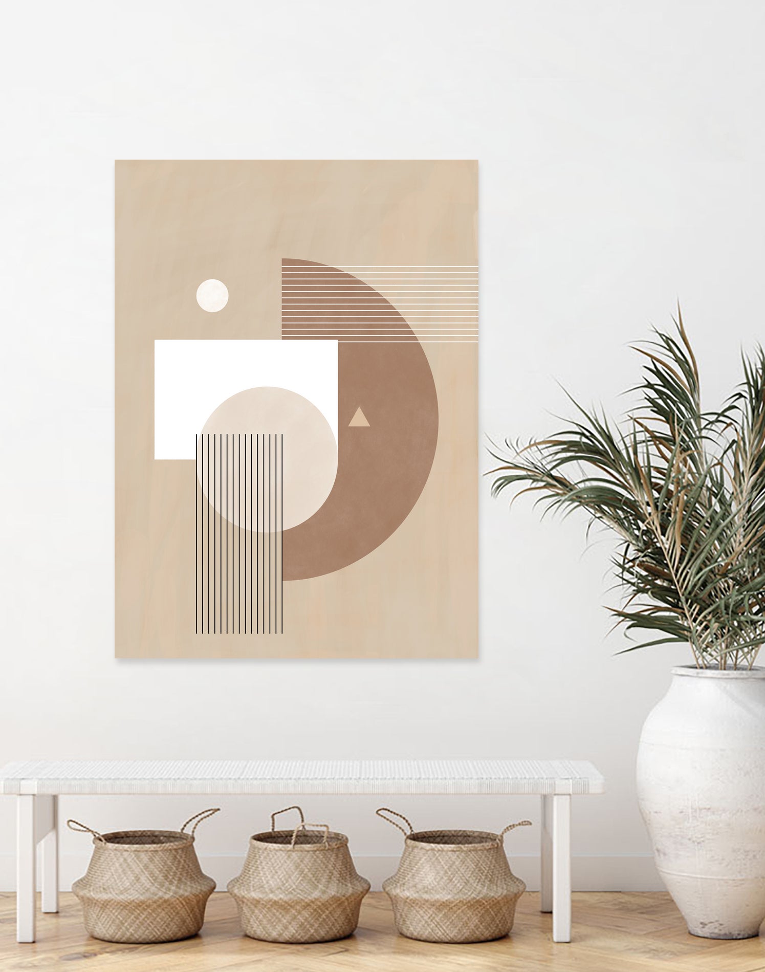 Neutral Semicircles Poster by Elena Ristova on GIANT ART - abstract abstract