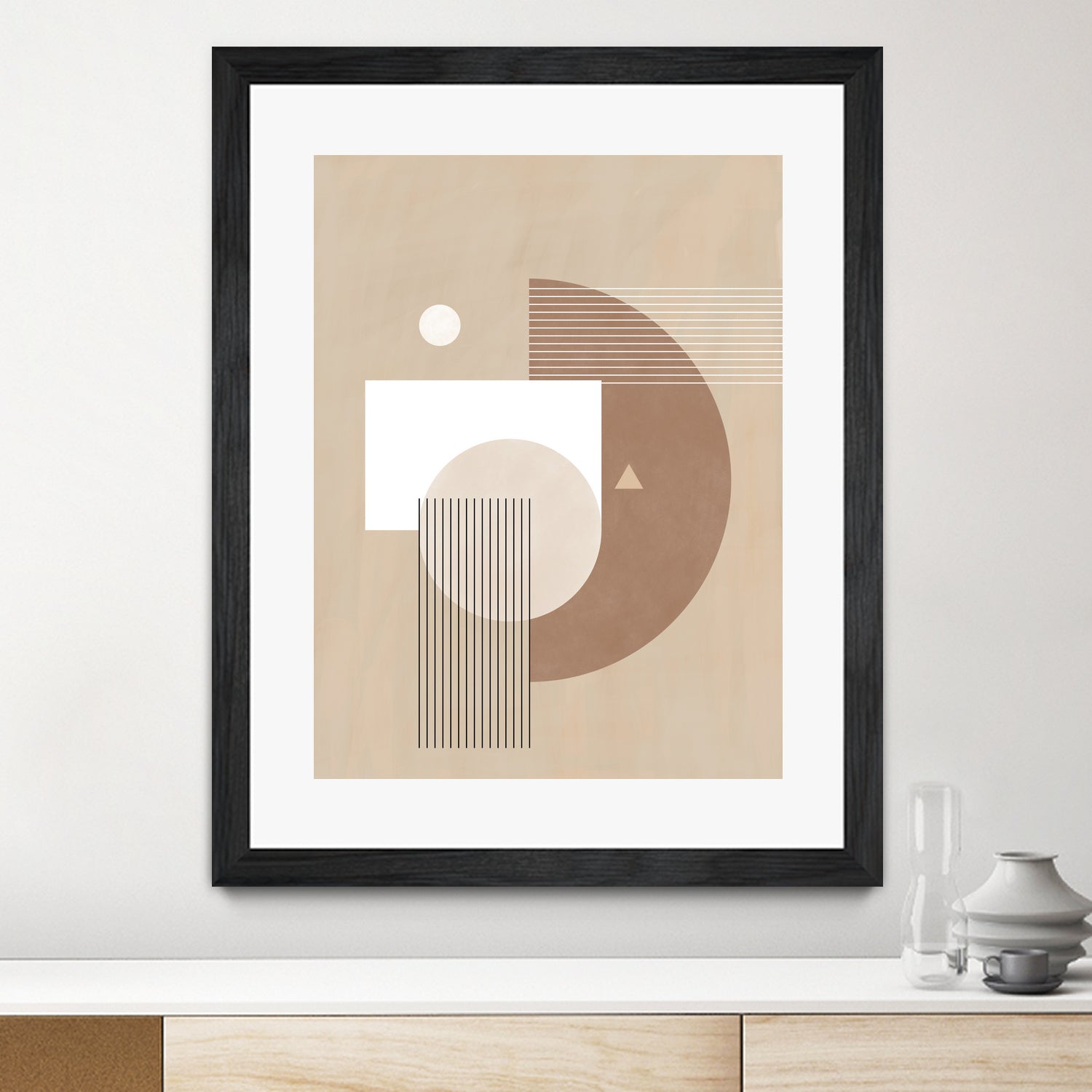 Neutral Semicircles Poster by Elena Ristova on GIANT ART - abstract abstract