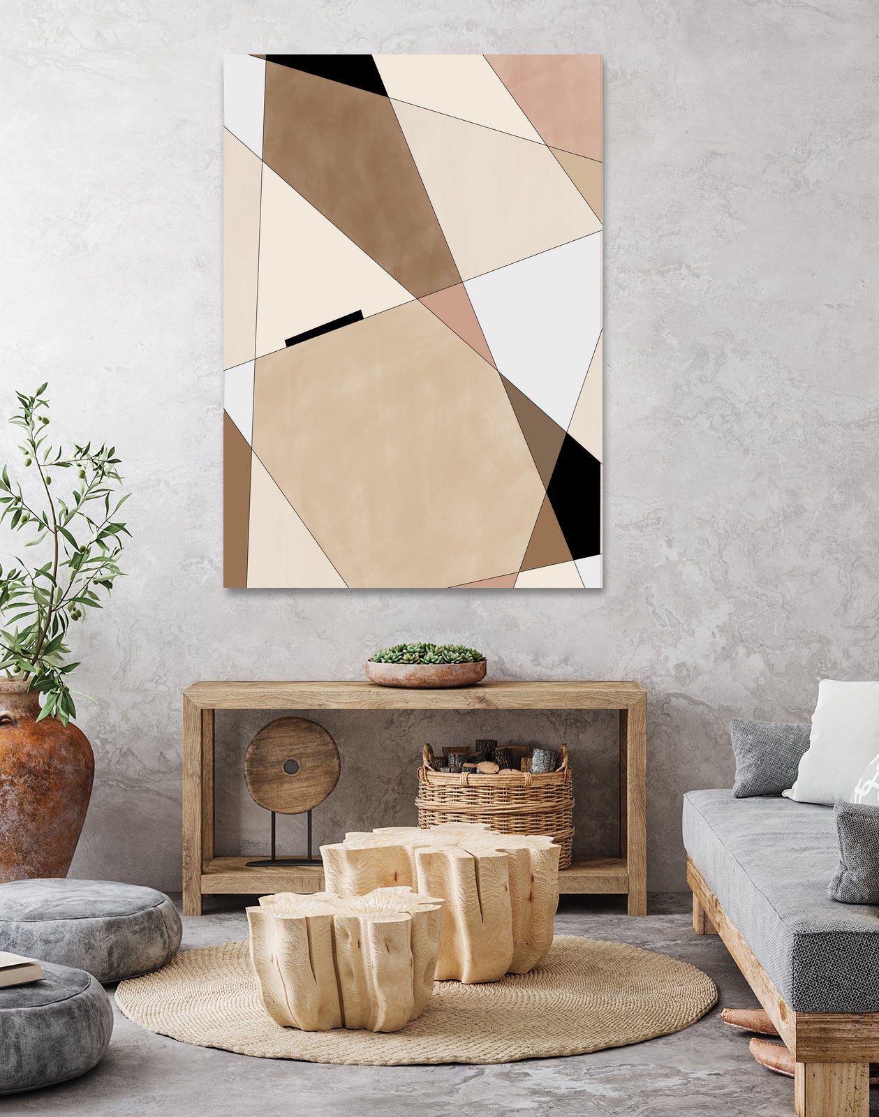 Geometric Beige art No.1 by Elena on GIANT ART - illustration beige