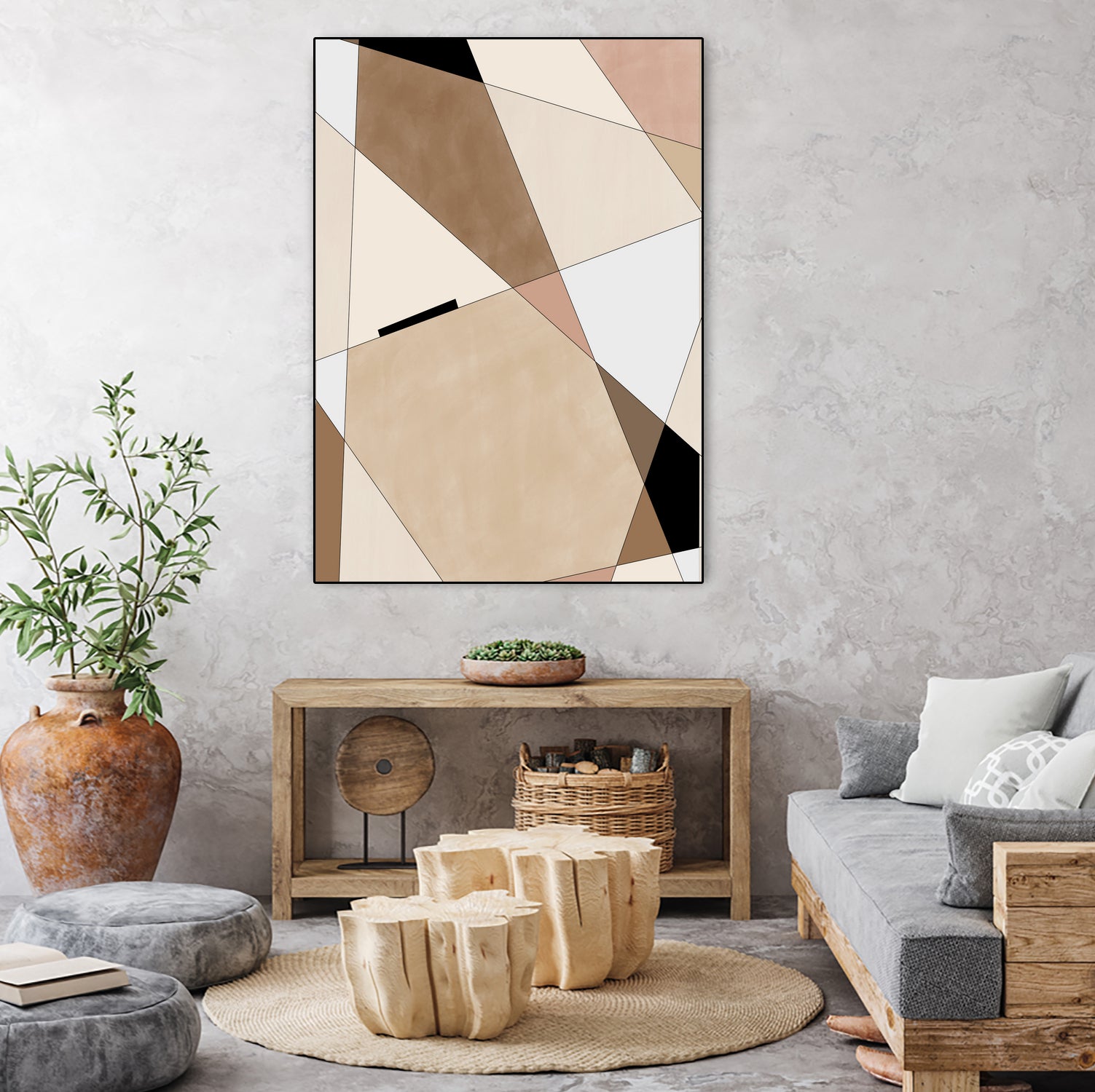 Geometric Beige art No.1 by Elena on GIANT ART - illustration beige