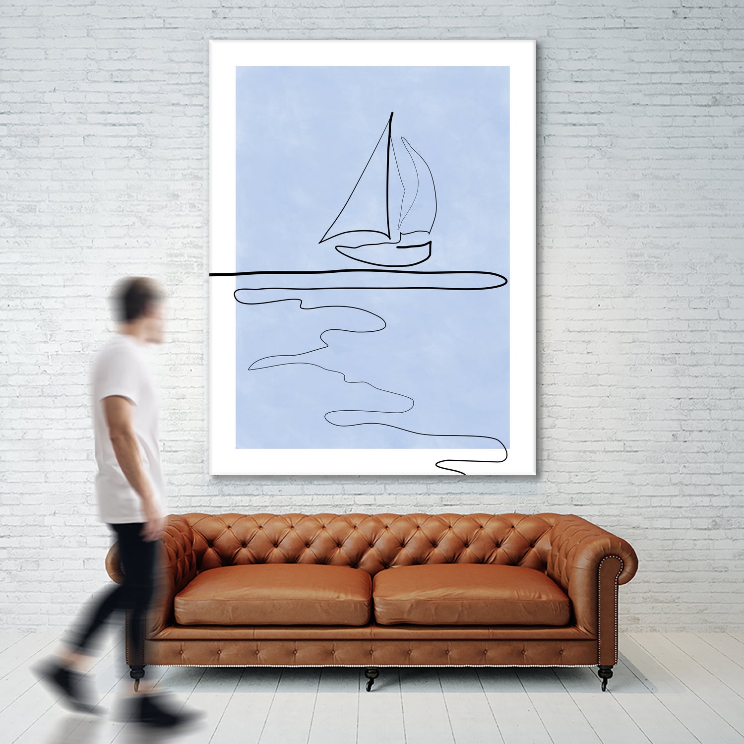 Sail Line Serenity by Elena Ristova on GIANT ART - abstract minimalist line art