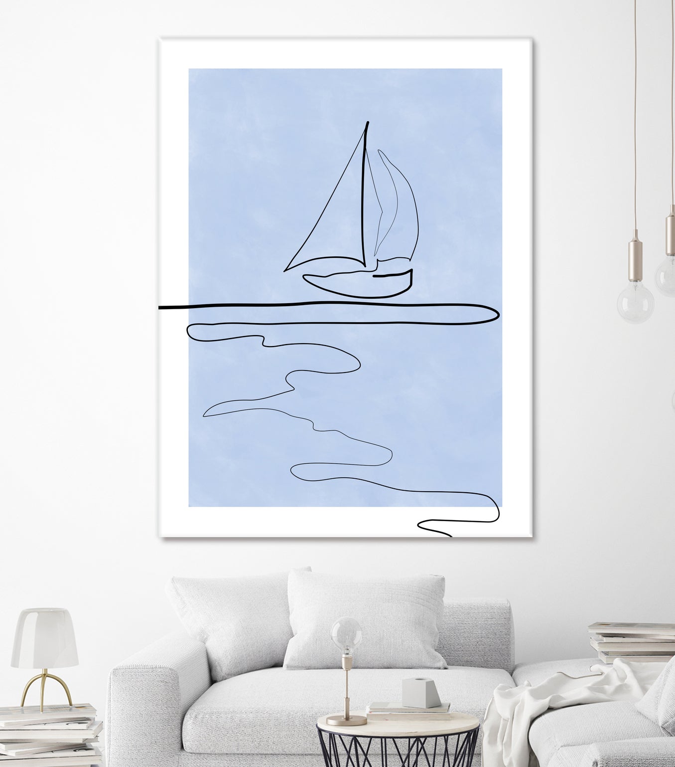 Sail Line Serenity by Elena Ristova on GIANT ART - abstract minimalist line art