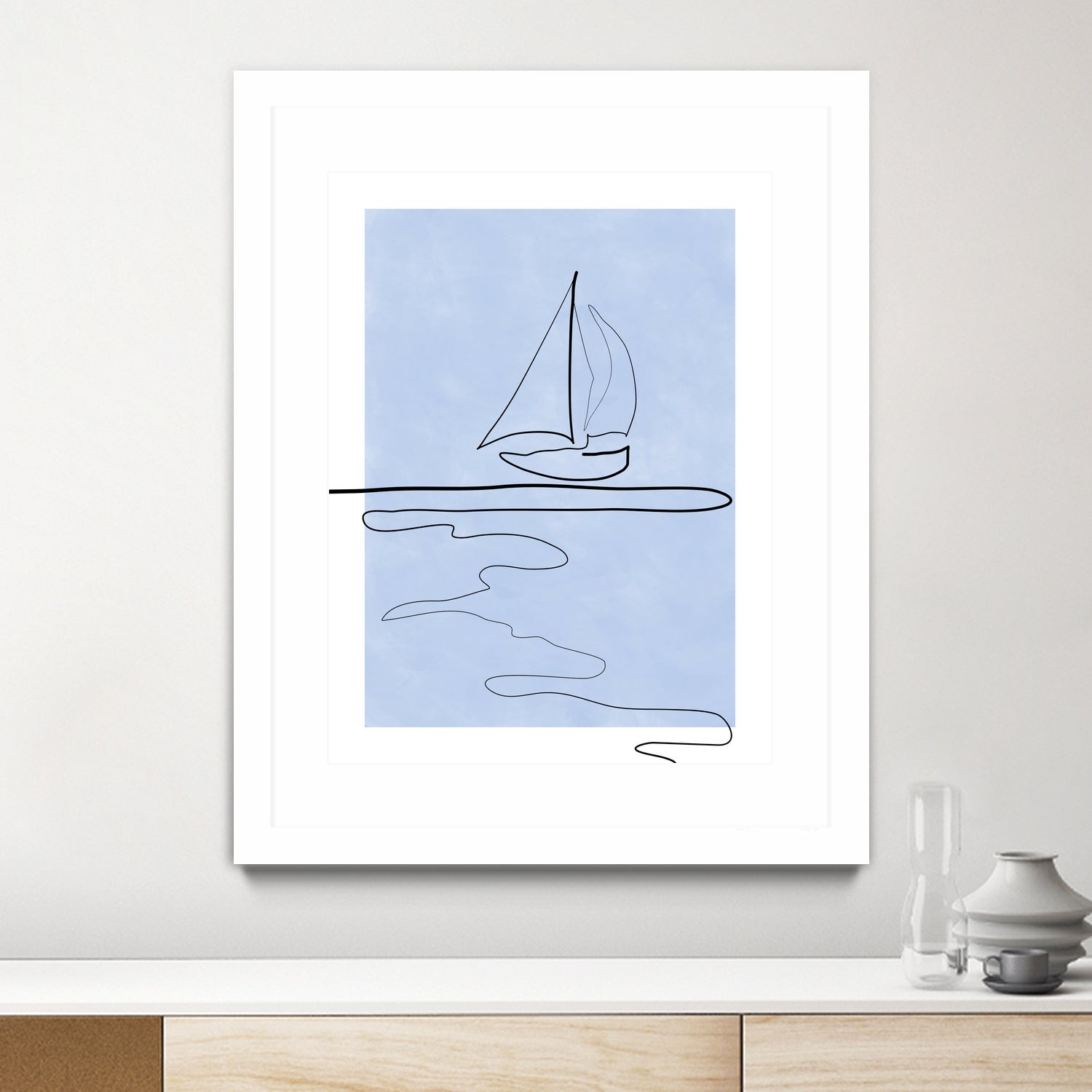Sail Line Serenity by Elena Ristova on GIANT ART - abstract minimalist line art