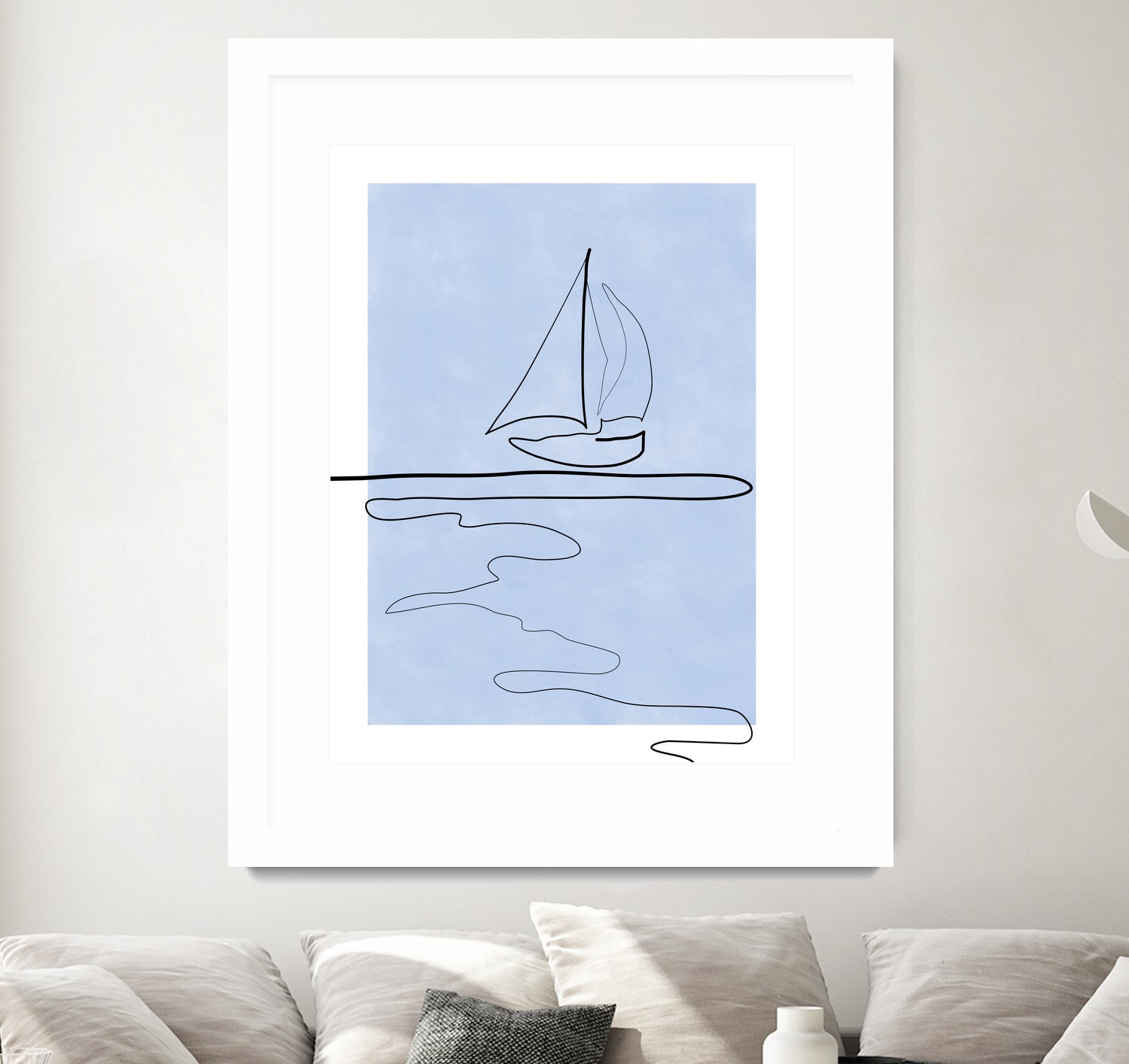 Sail Line Serenity by Elena Ristova on GIANT ART - abstract minimalist line art