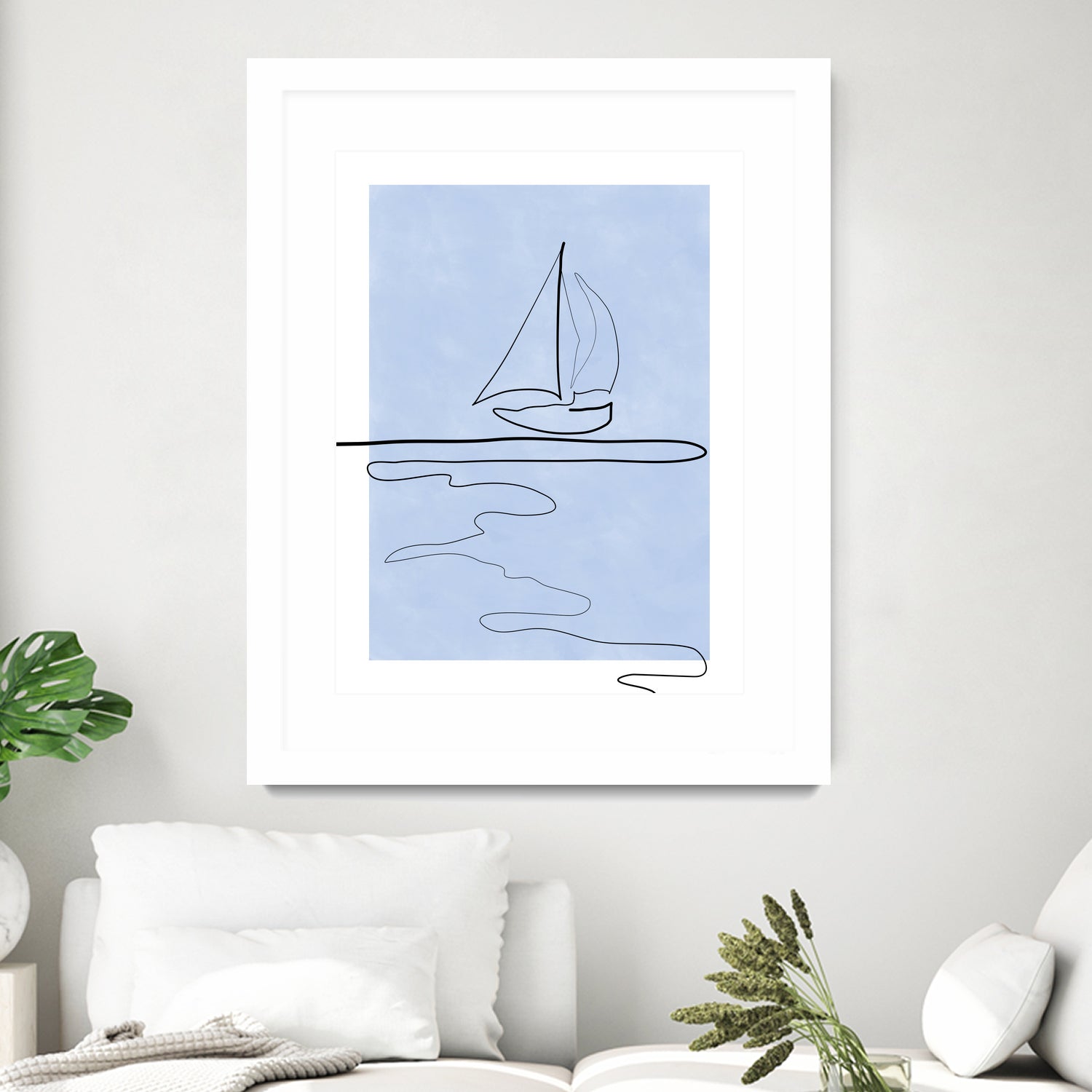 Sail Line Serenity by Elena Ristova on GIANT ART - abstract minimalist line art
