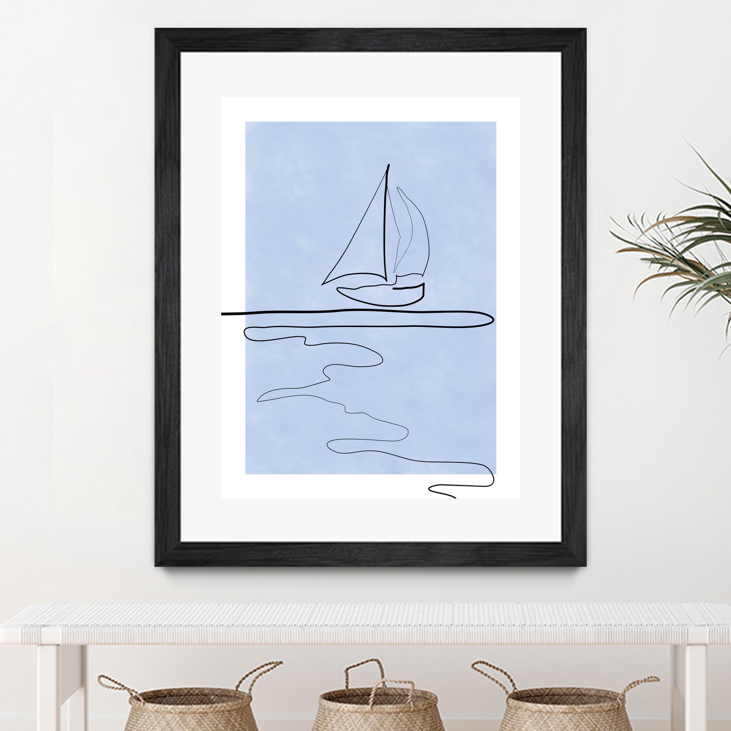 Sail Line Serenity by Elena Ristova on GIANT ART - abstract minimalist line art
