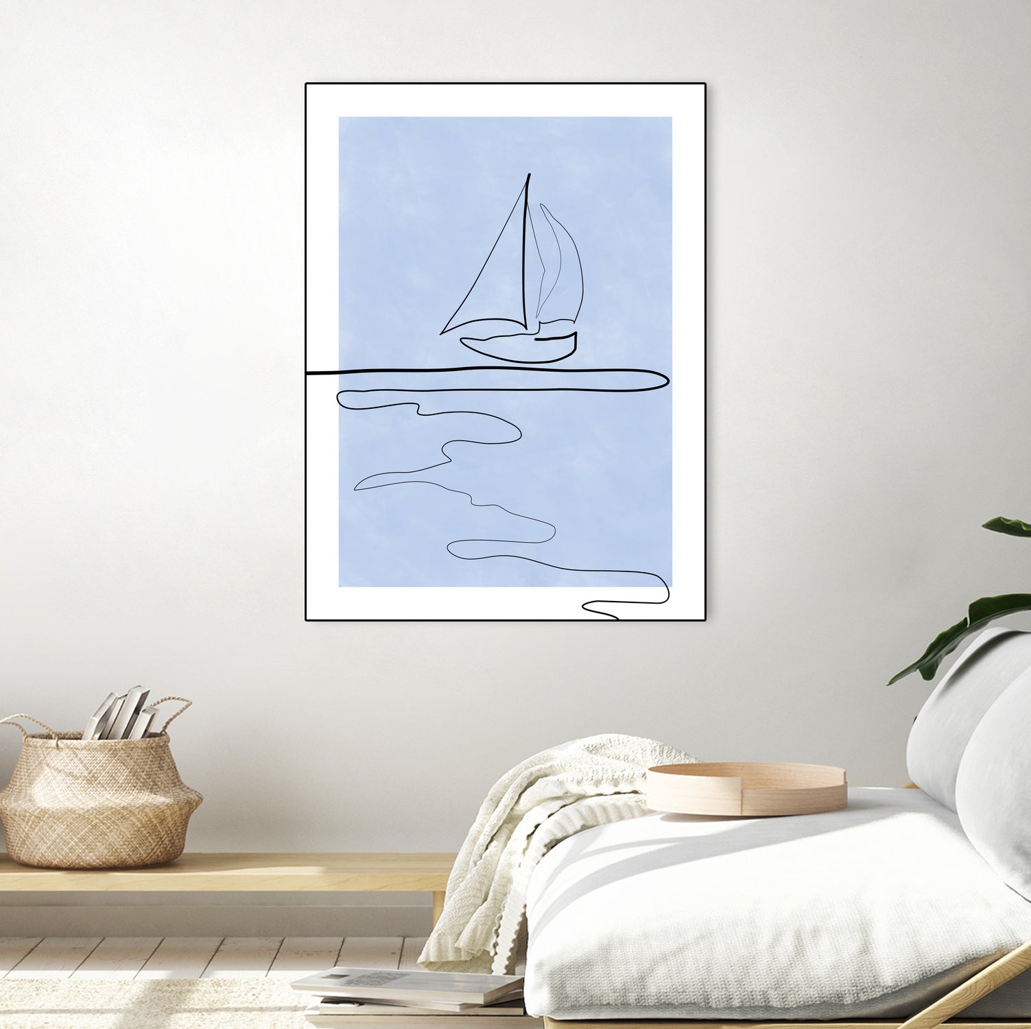 Sail Line Serenity by Elena Ristova on GIANT ART - abstract minimalist line art