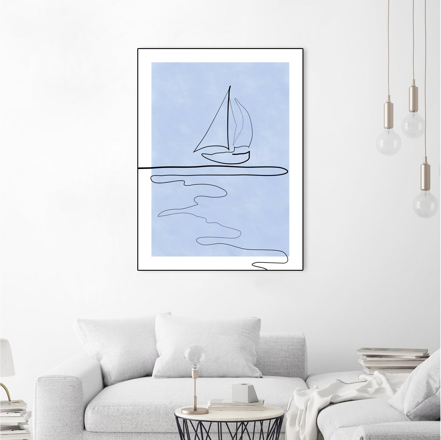Sail Line Serenity by Elena Ristova on GIANT ART - abstract minimalist line art