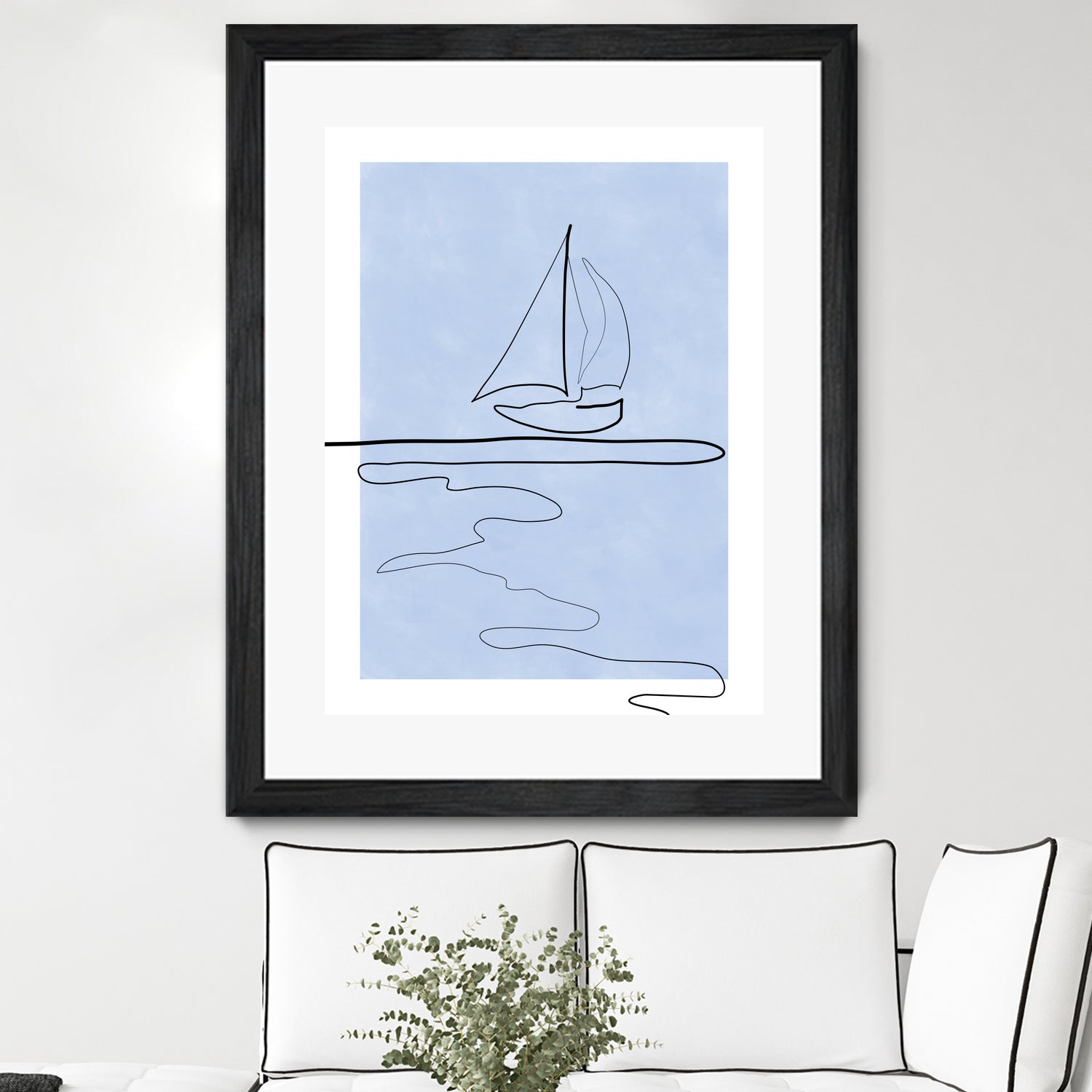 Sail Line Serenity by Elena Ristova on GIANT ART - abstract minimalist line art