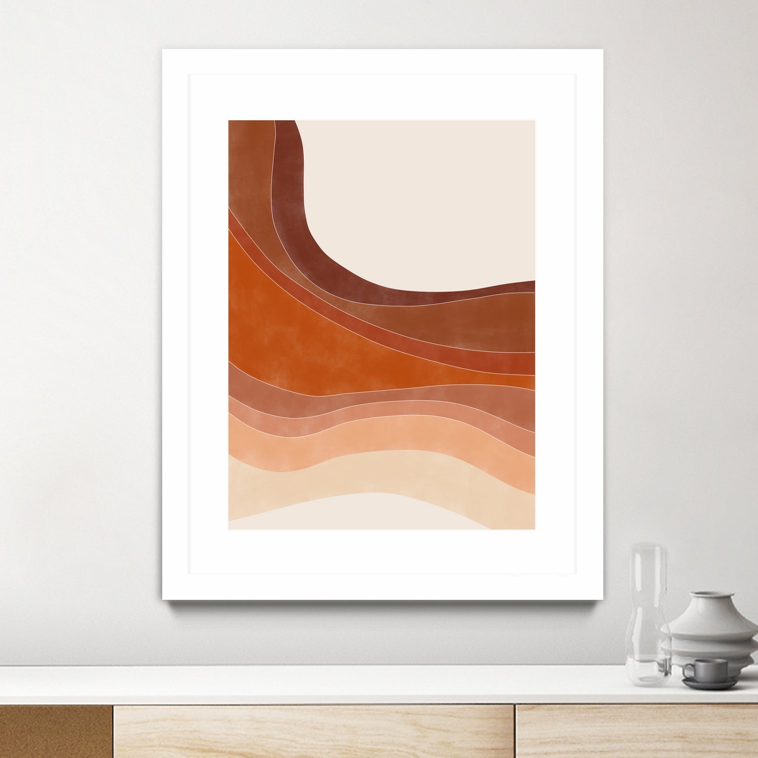 Layered Bands In Earthy Tones by Elena Ristova on GIANT ART - abstract abstract