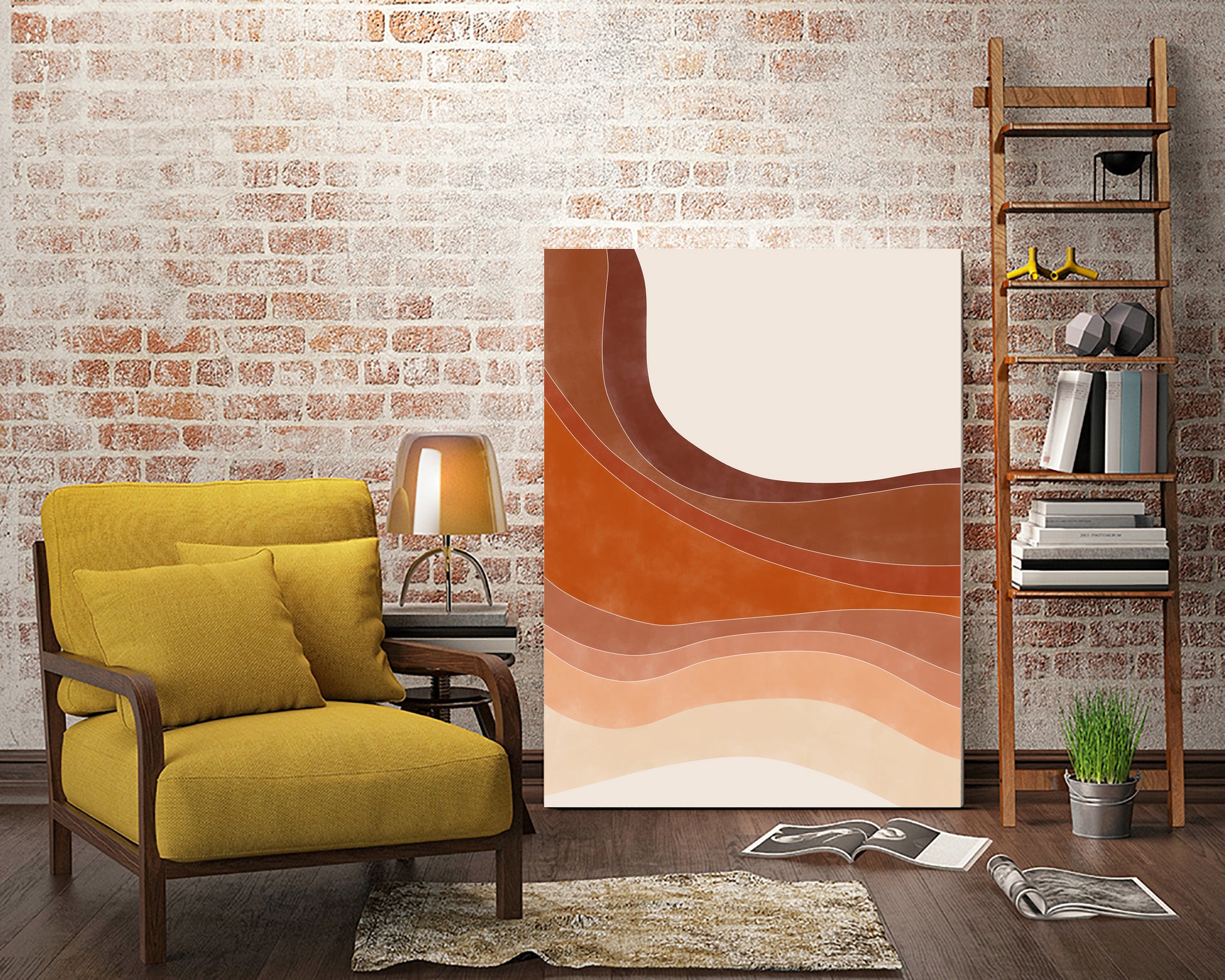 Layered Bands In Earthy Tones by Elena Ristova on GIANT ART - abstract abstract