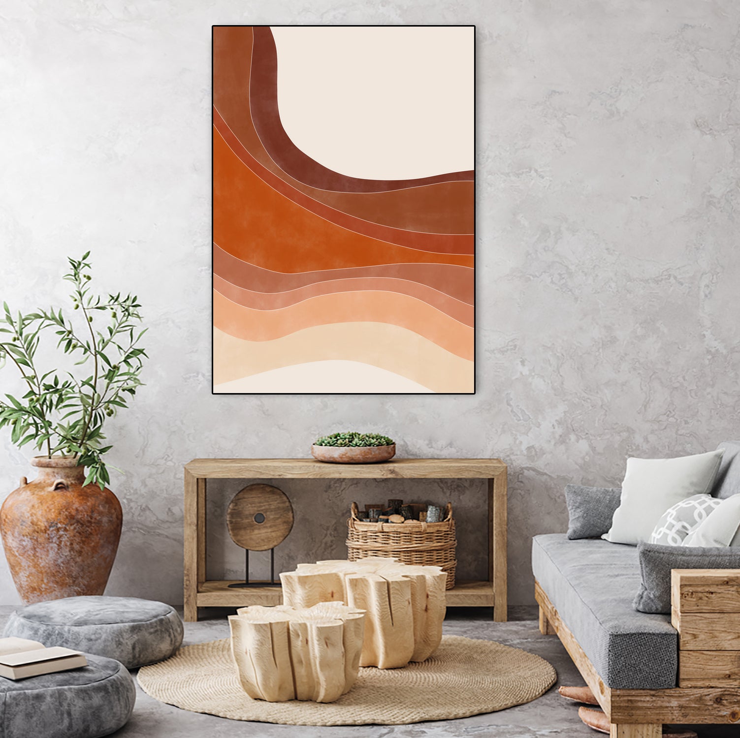 Layered Bands In Earthy Tones by Elena Ristova on GIANT ART - abstract abstract
