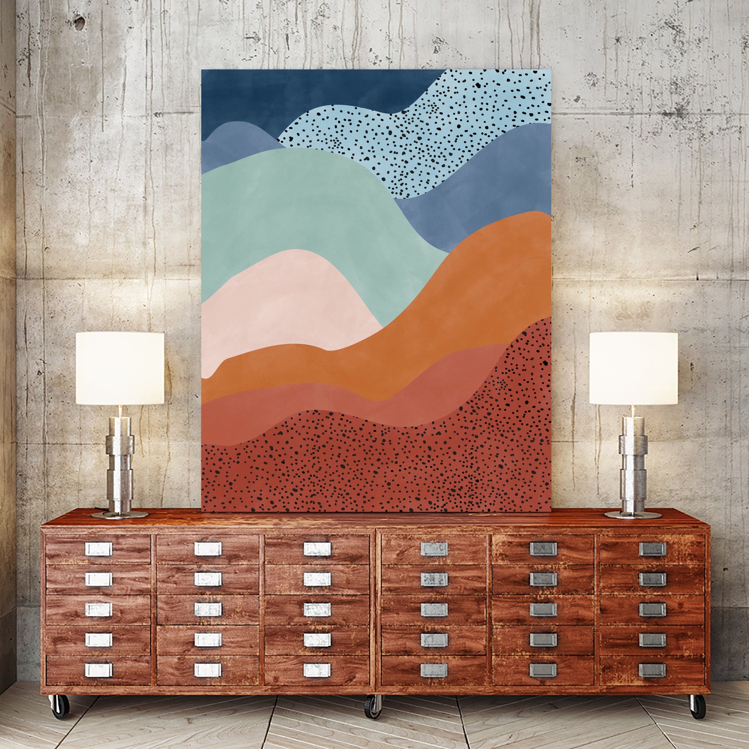 Colorful Wave Scape by Elena Ristova on GIANT ART - abstract abstract