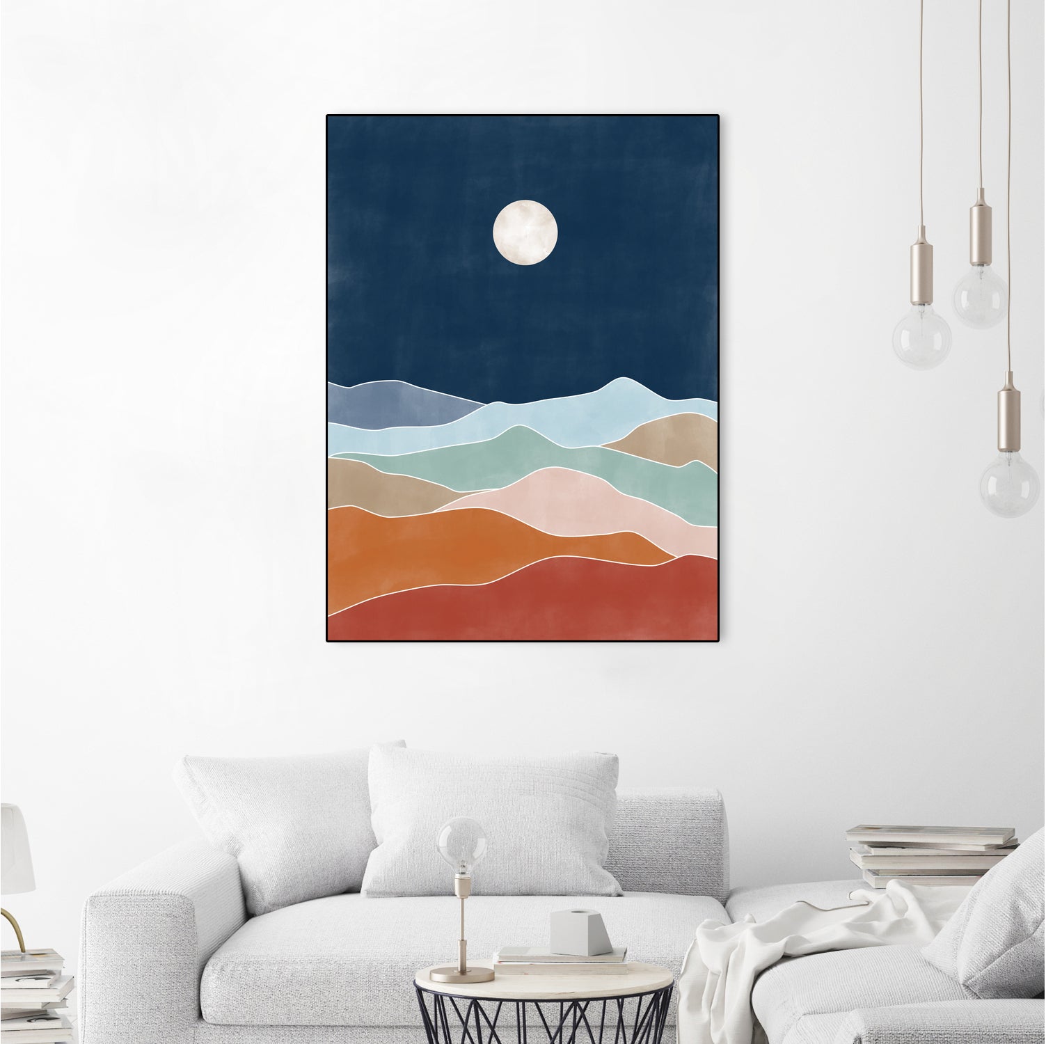 Moonlit Hill Scape by Elena Ristova on GIANT ART - abstract abstract